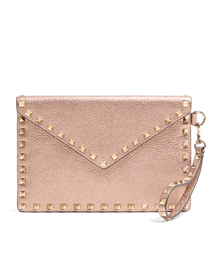 Calfskin Rockstud-Detail Clutch Bag GF9 Image 1