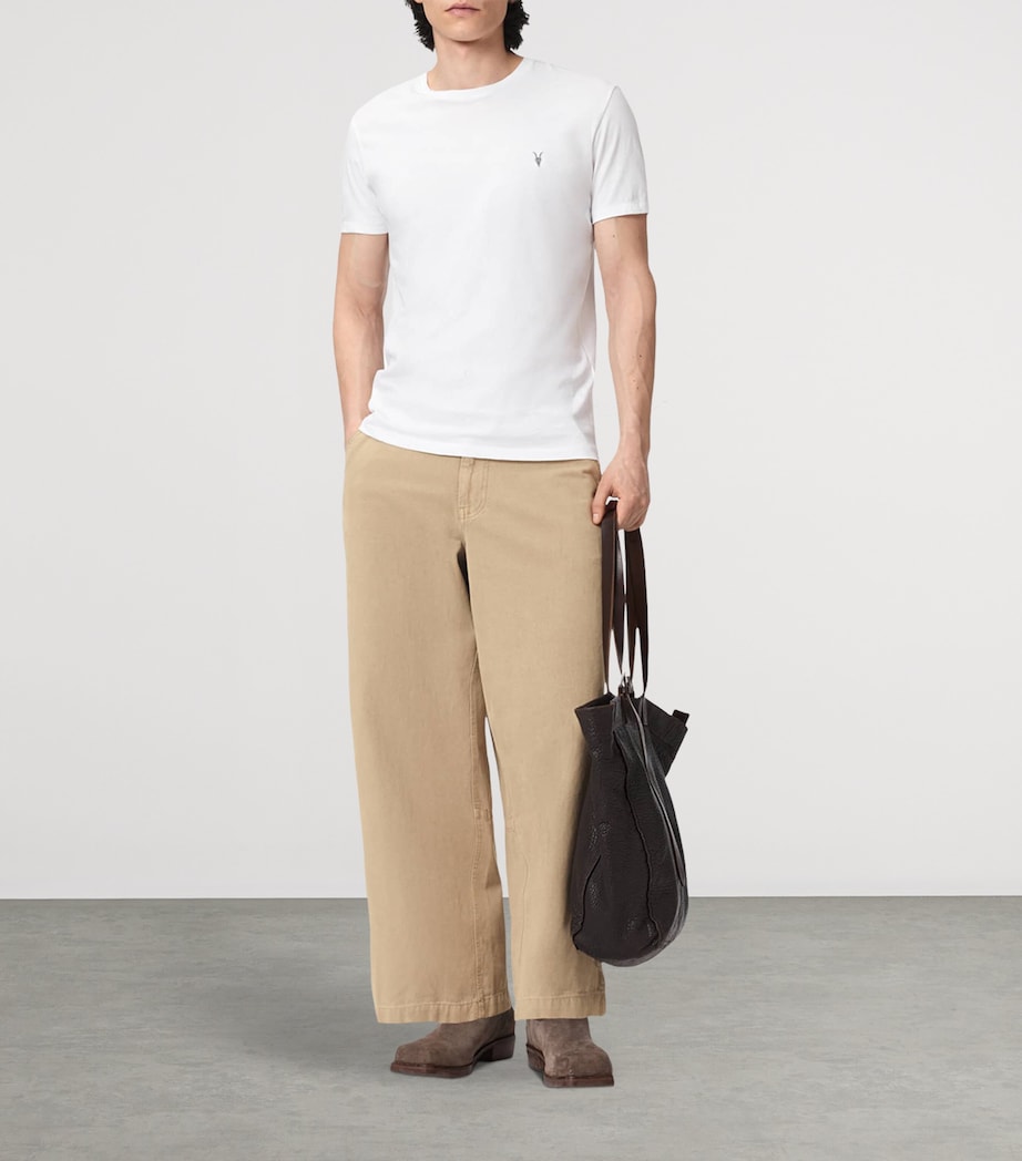 AllSaints Mens Organic Cotton Barrel Leg Trousers Dune Brown Image 2
