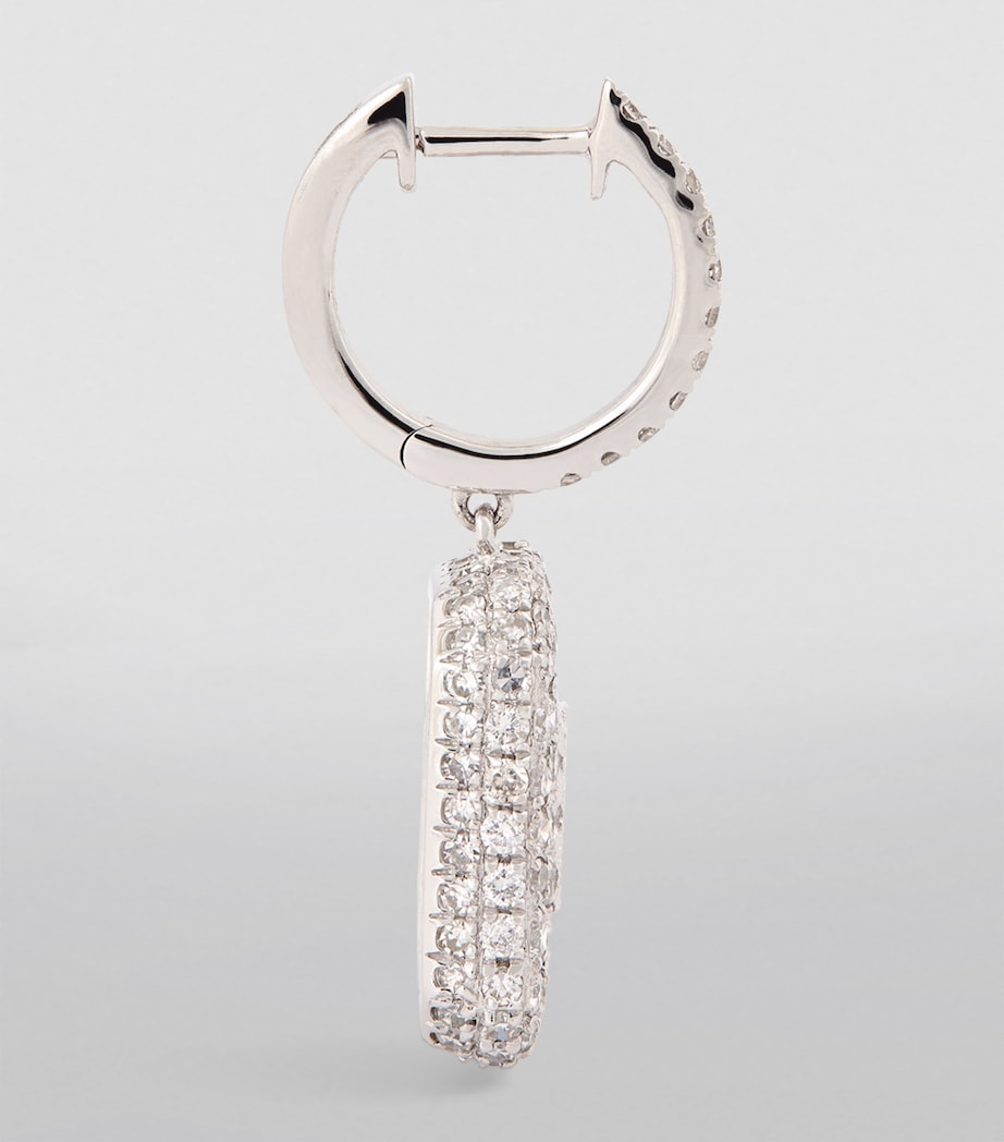 White Gold and Diamond New Modern Drop Earrings WHITE GOLD Image 3
