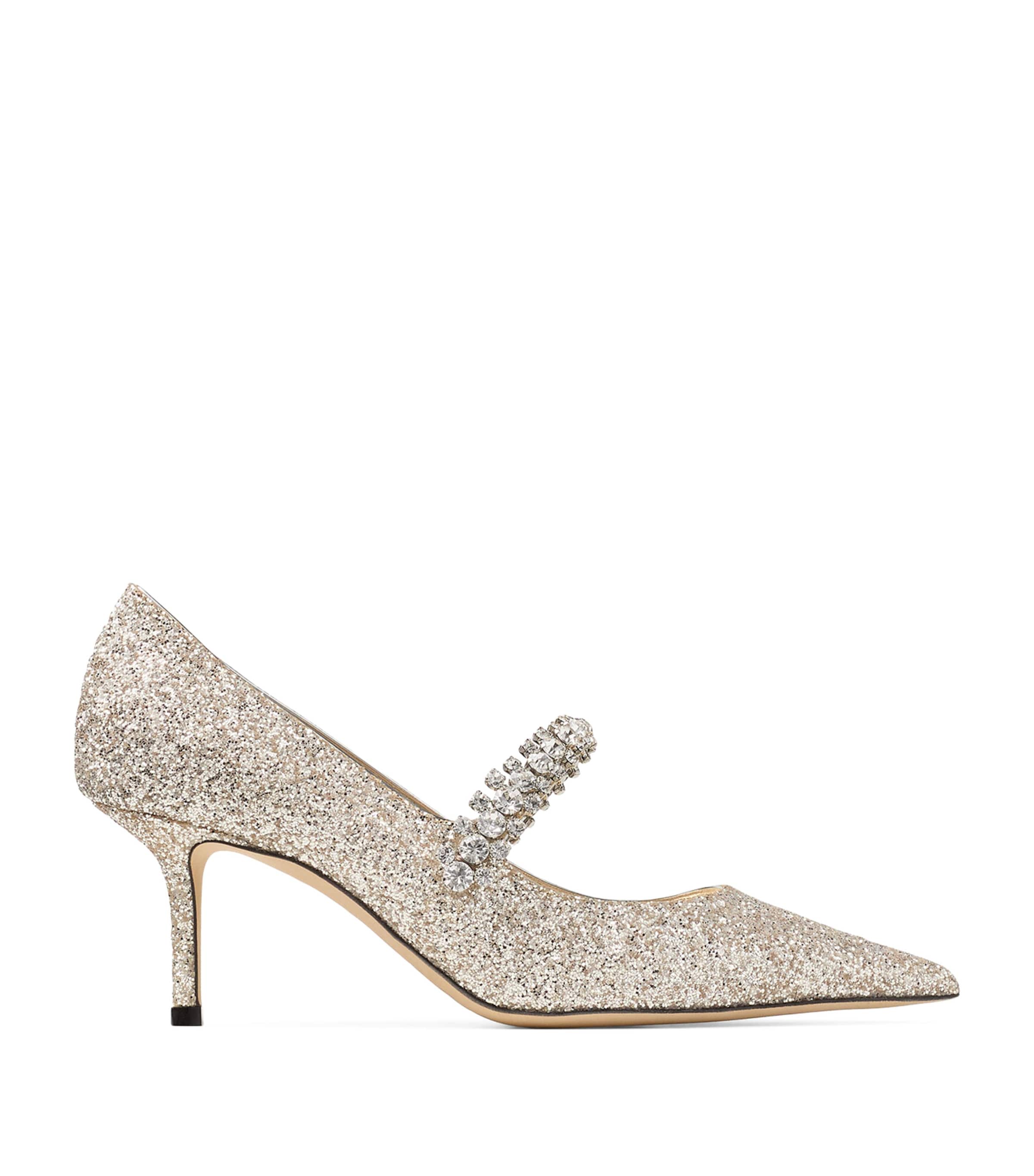 Shop Jimmy Choo Bing 65 Glitter Pumps In Neutral