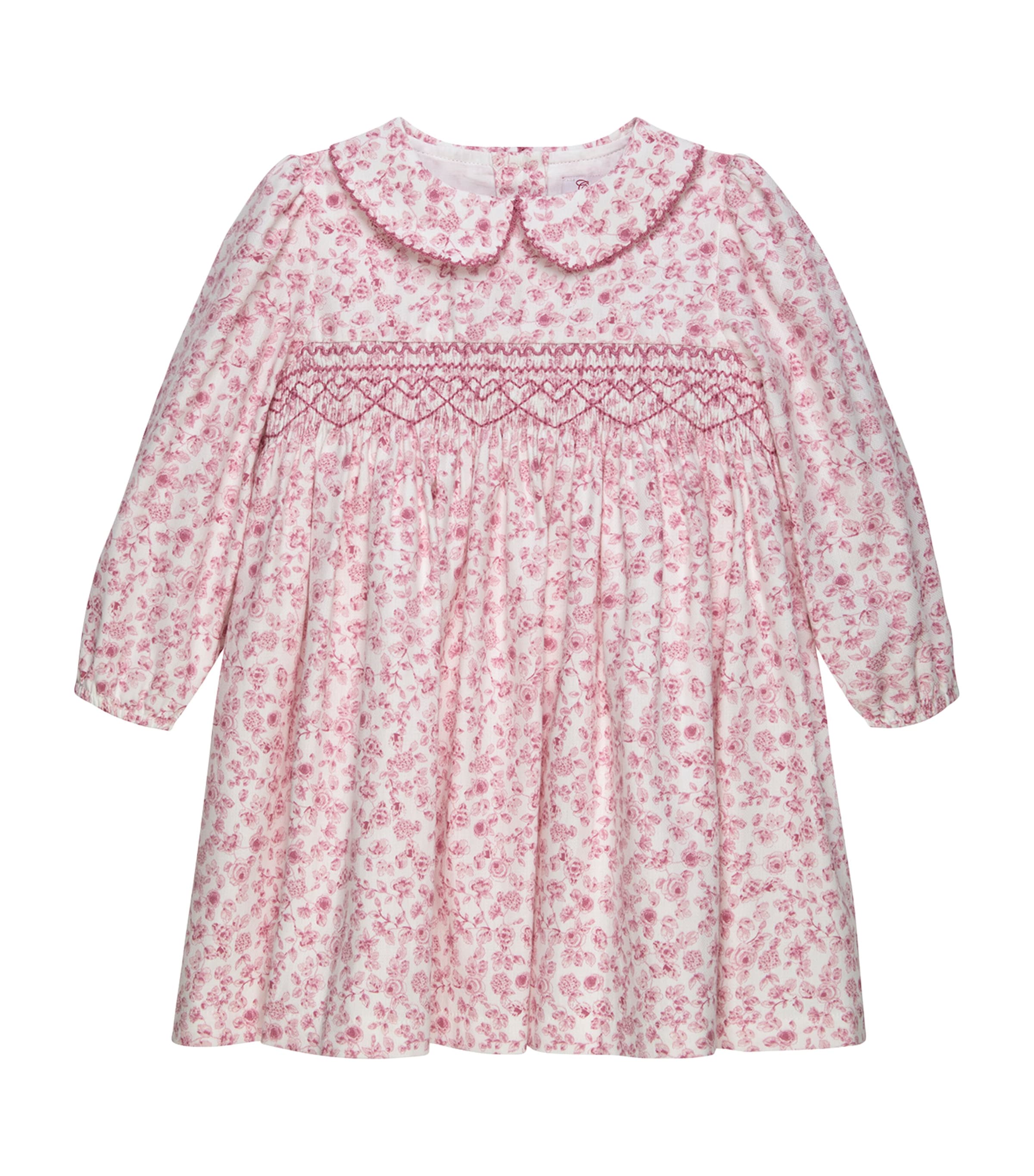 Trotters Cotton Floral Print Edie Dress (6-24 Months) Pink Image 1
