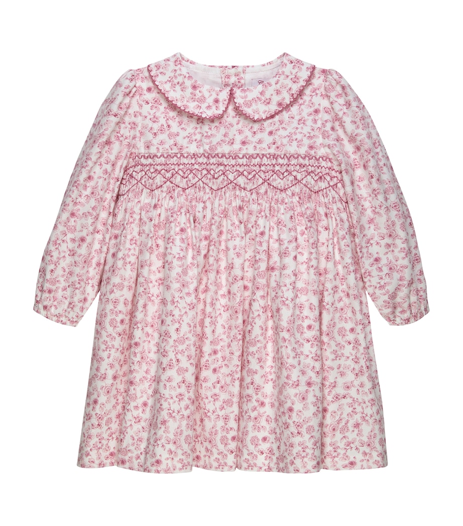 Trotters Cotton Floral Print Edie Dress (6-24 Months) Pink Image 1