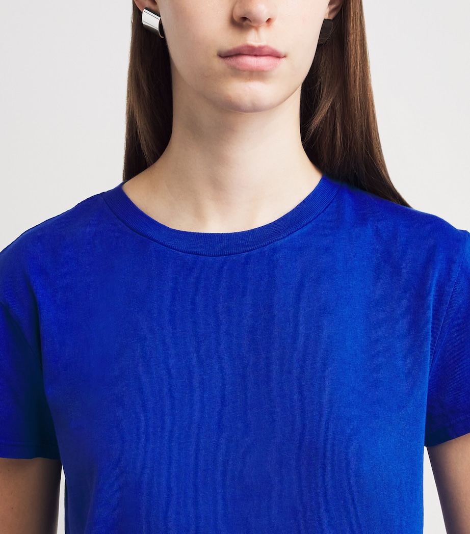 AGOLDE Womens Organic Cotton Adine Shrunken T-Shirt Cobalt Blue Image 3