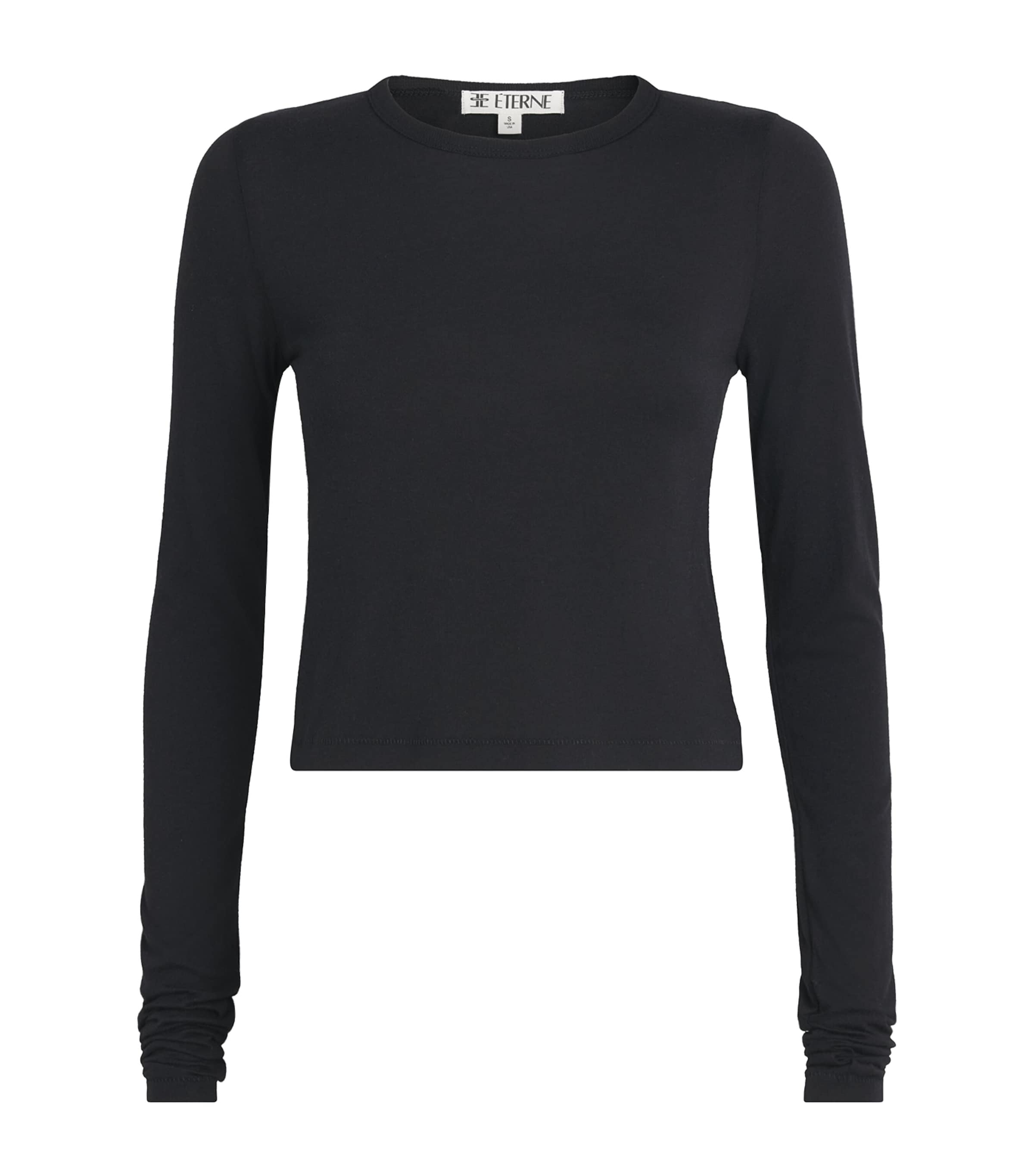 ÉTERNE Womens Cotton-Modal Baby Tee Black Image 1