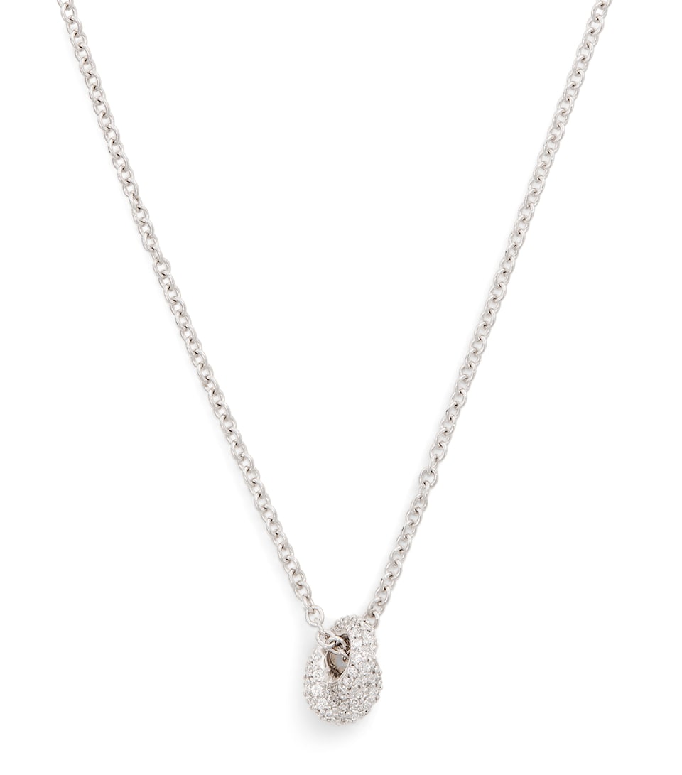 White Gold and Pavé Diamond Legacy Knot Necklace