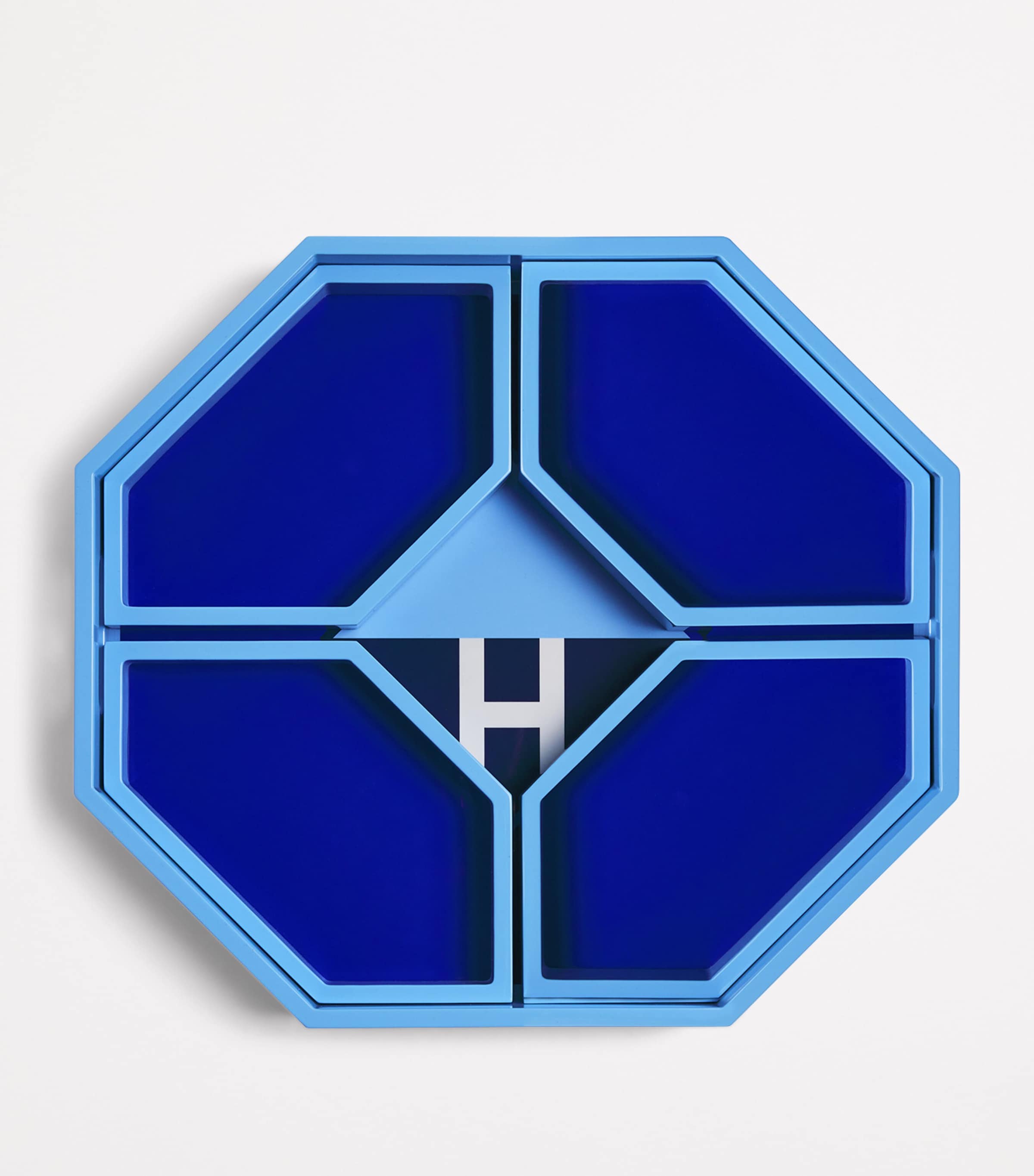 Lacquered Wood Logo Geometric Tray (38cm x 42cm) PINK Image 3