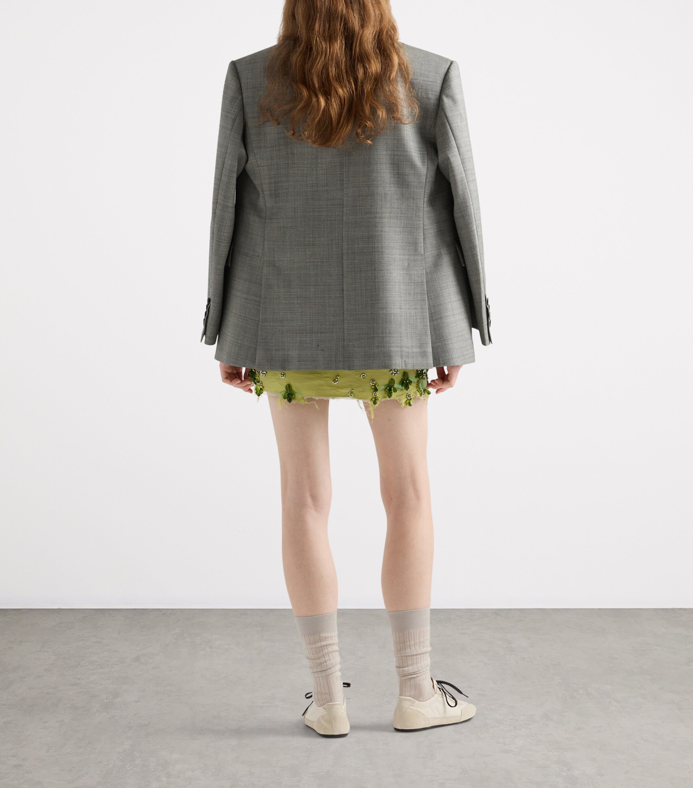 Wool Double-Breasted Grisaille Blazer F0480 Image 5