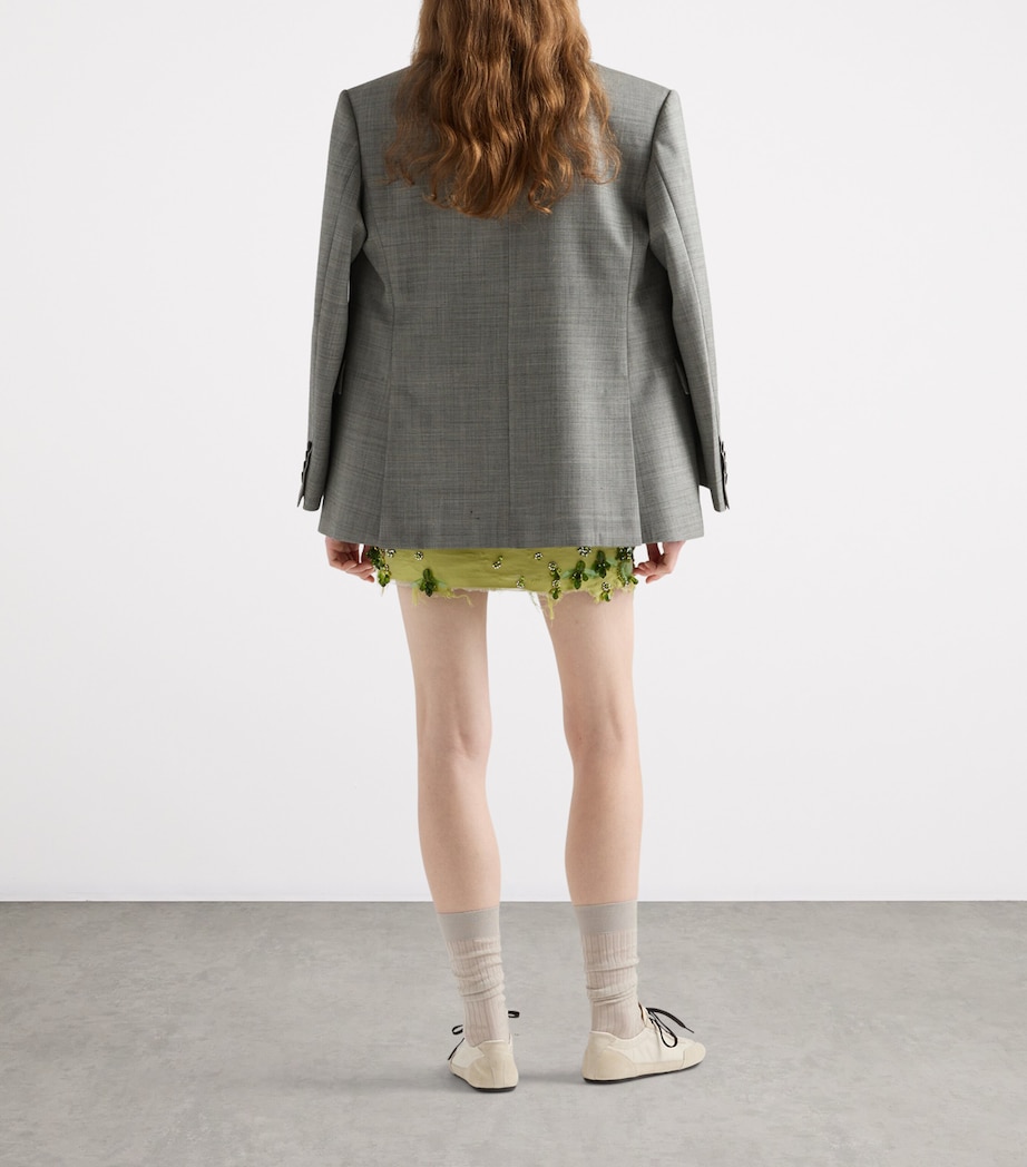 Wool Double-Breasted Grisaille Blazer F0480 Image 5