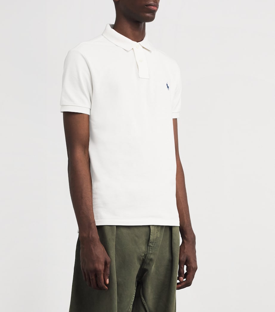 Cotton Mesh Slim Fit Polo Shirt NATURAL Image 3