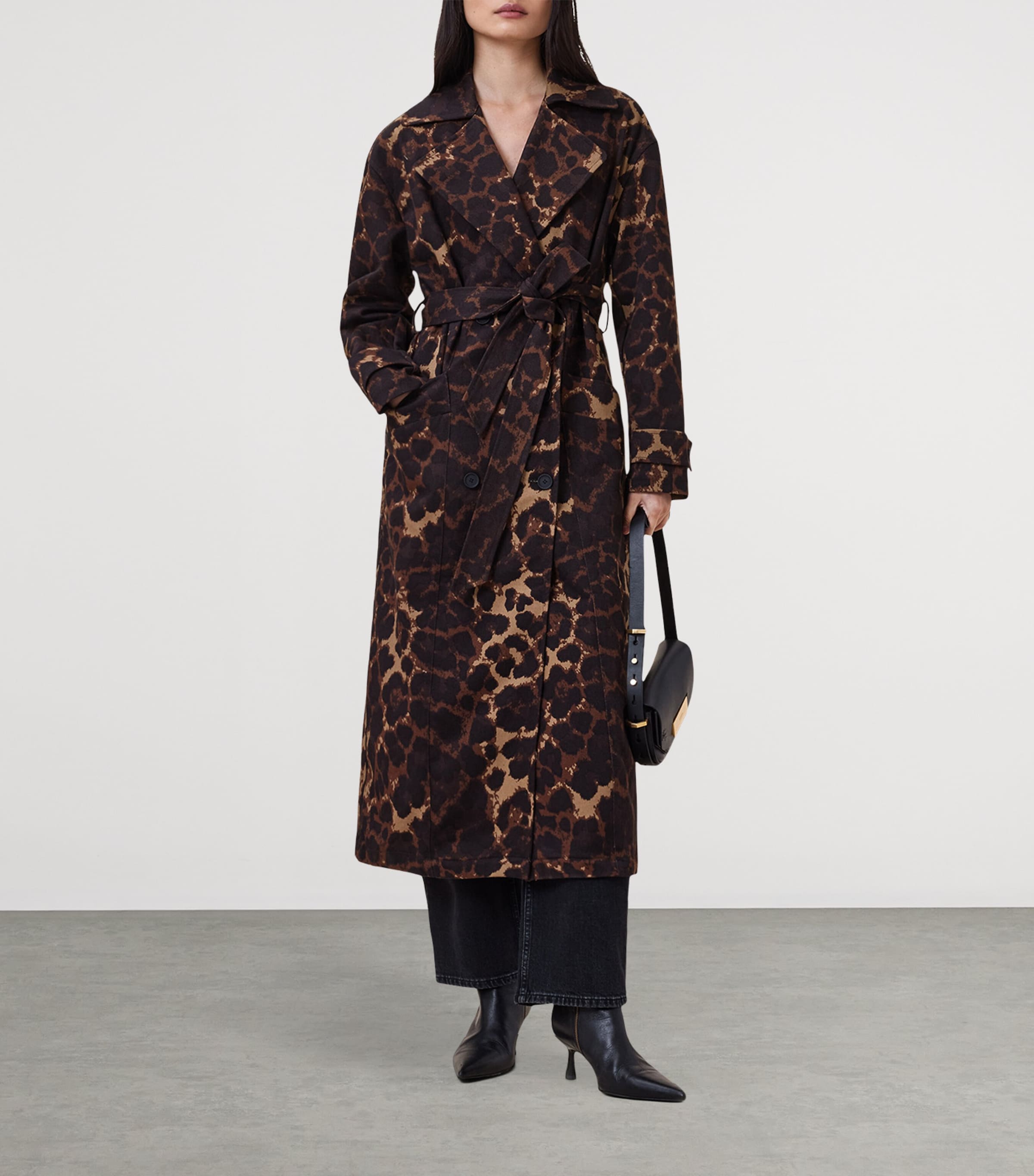 Leopard Print Abel Trench Coat LEOPARD BROWN Image 4