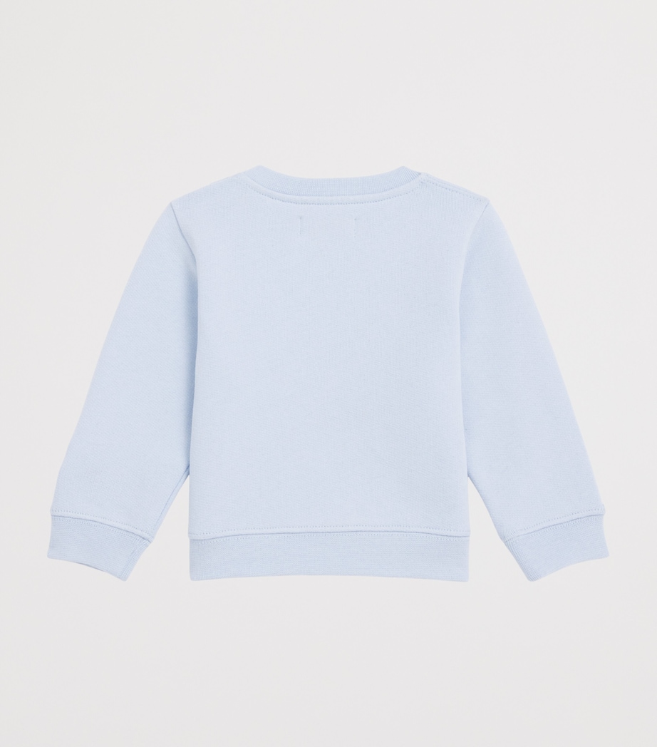 Harrods Cotton Logo Sweatshirt (0-18 Months) Blue Image 2