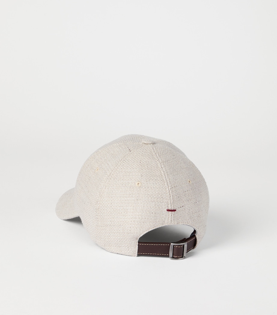 Brunello Cucinelli Silk-Linen-Wool Logo Cap Image 2