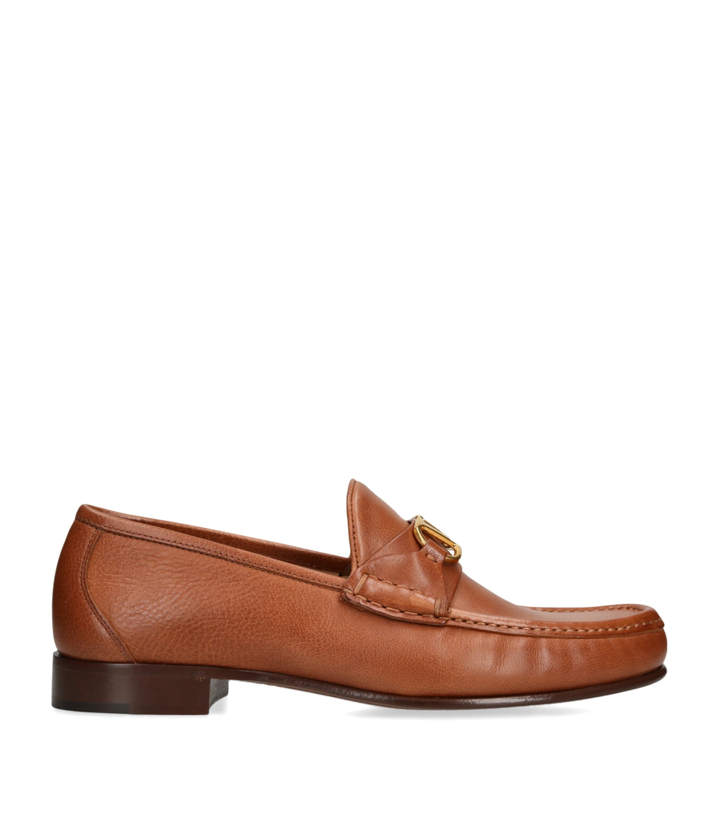 Valentino Vlogo Signature Loafers Gold-tone Hardware In Brown