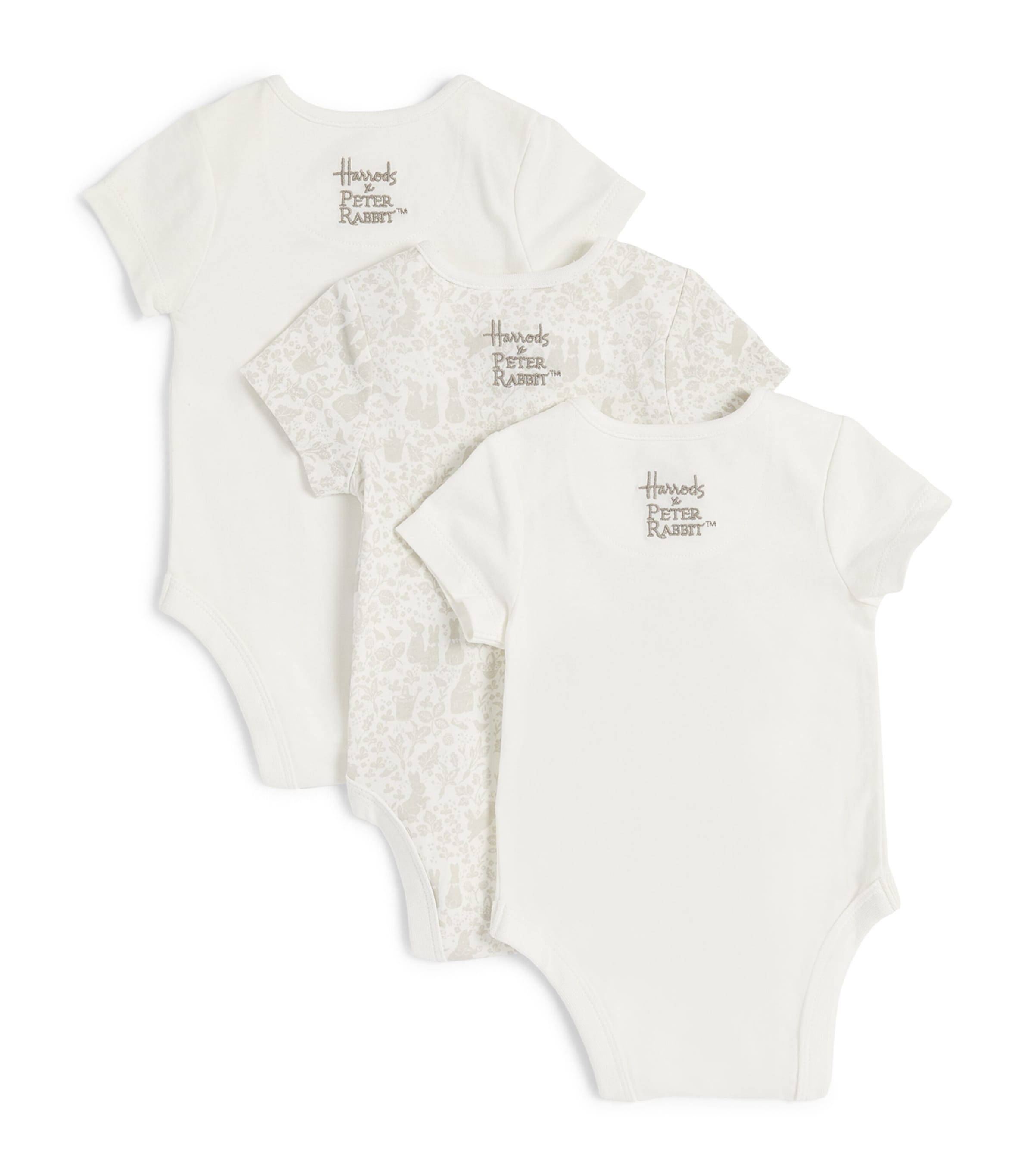 Peter Rabbit Embroidered Playsuits (Set of 3) WHITE Image 2