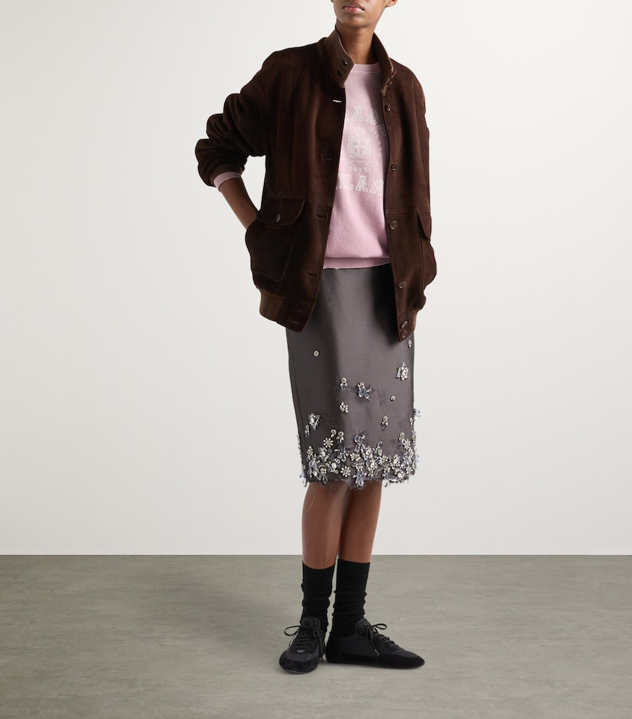 Prada Womens Cotton Crew-Neck Sweatshirt Image 2