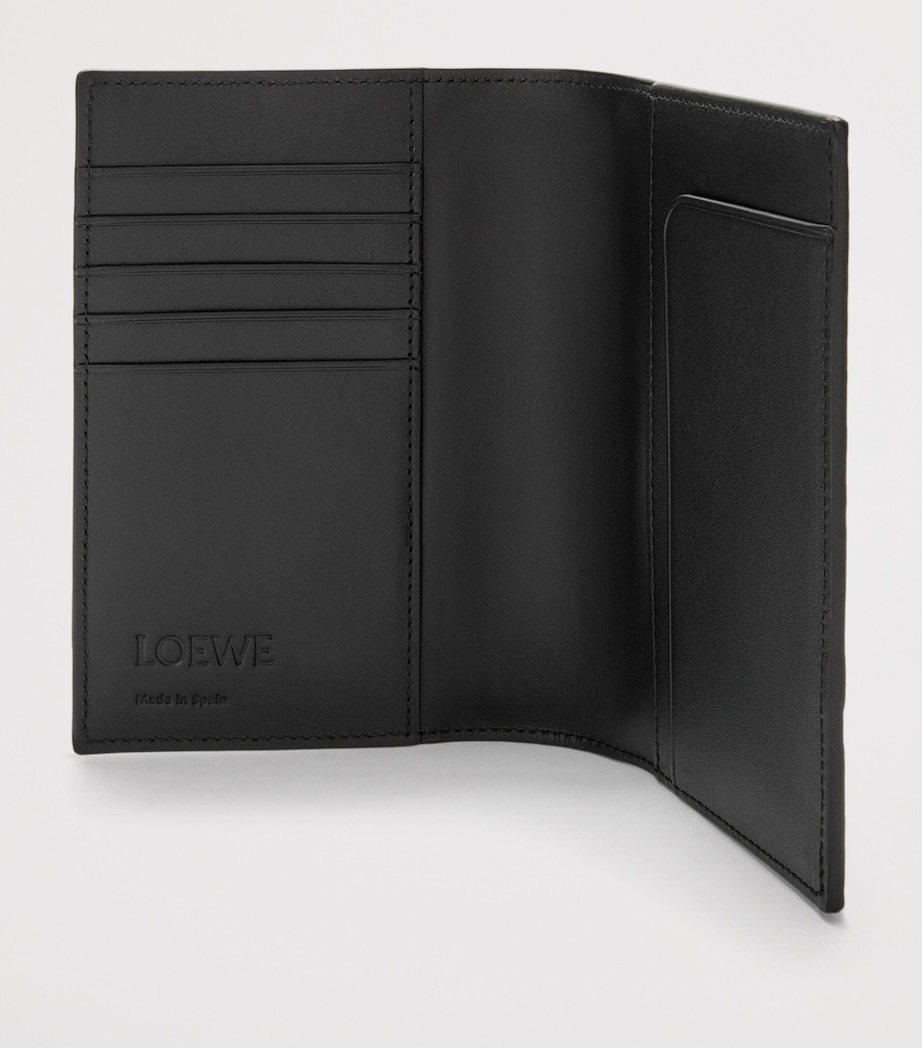 LOEWE Grained Leather Puzzle Edge Passport Cover Black Image 3