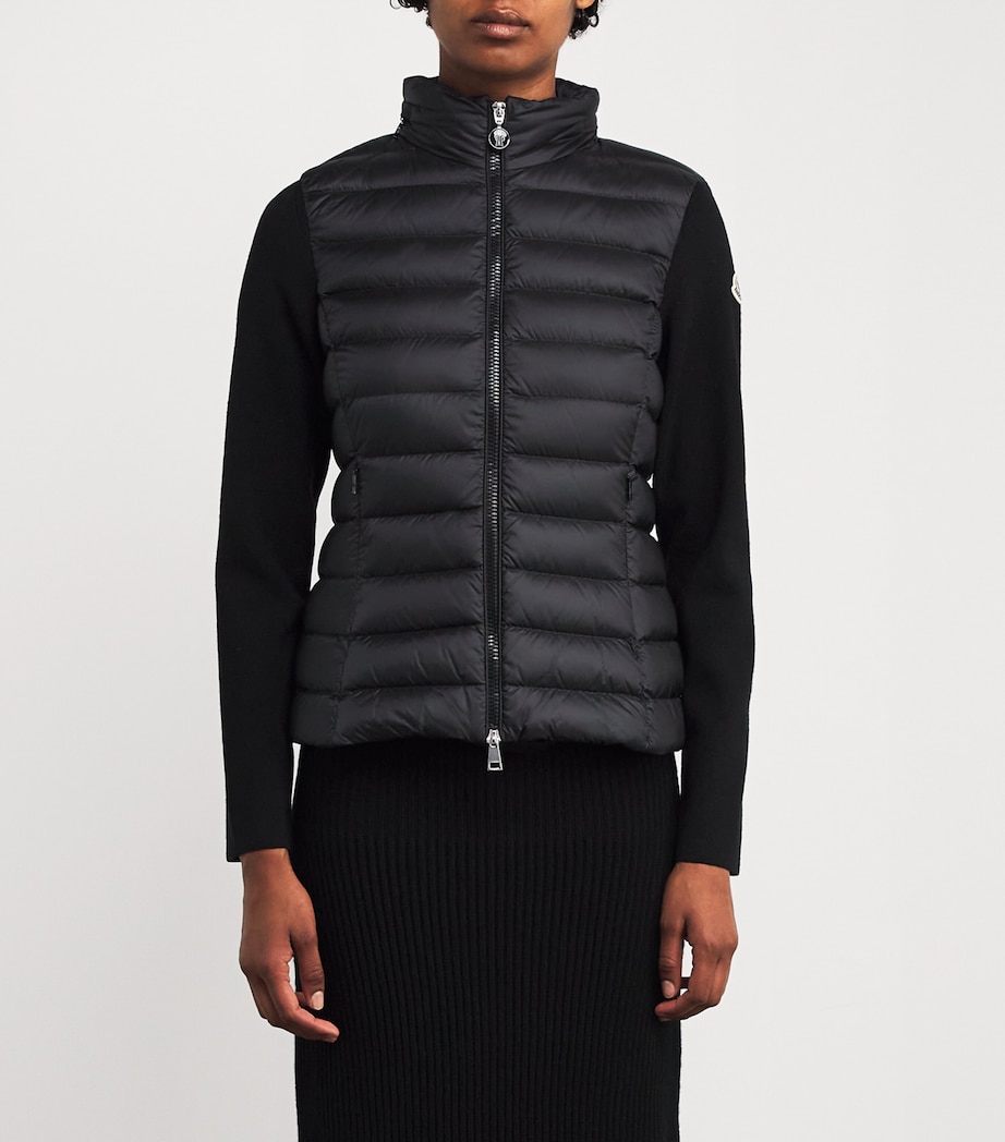 Down Wool-Trim Panelled Cardigan 999 Image 3