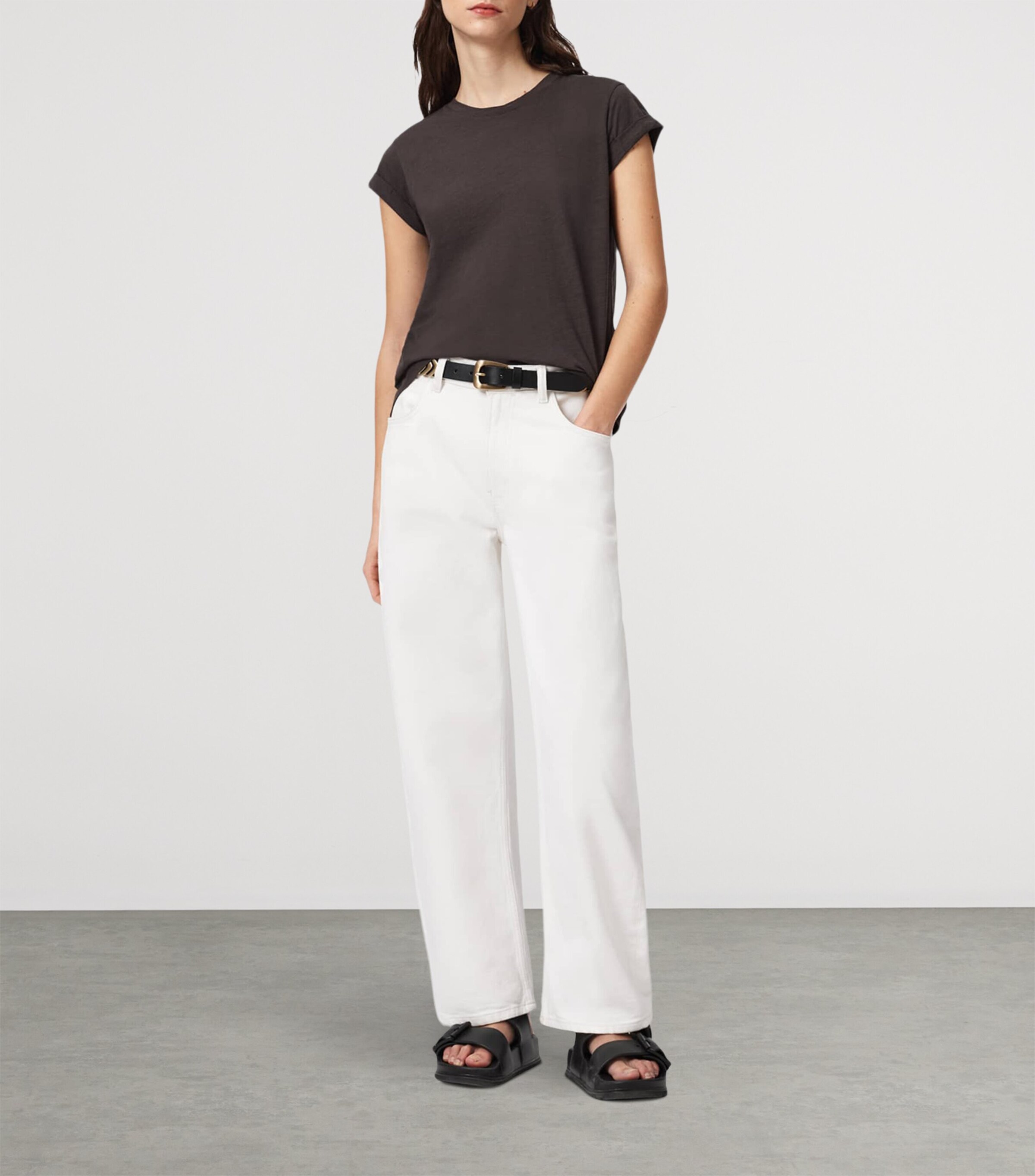AllSaints Womens Slim Anna T-Shirt Bottle Brown Image 2