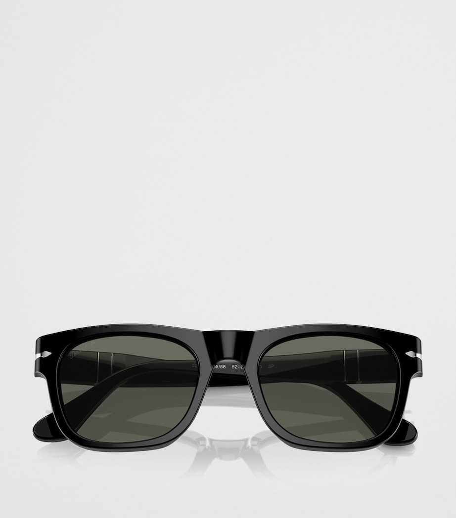 Persol Acetate Rectangle Sunglasses Black Image 5