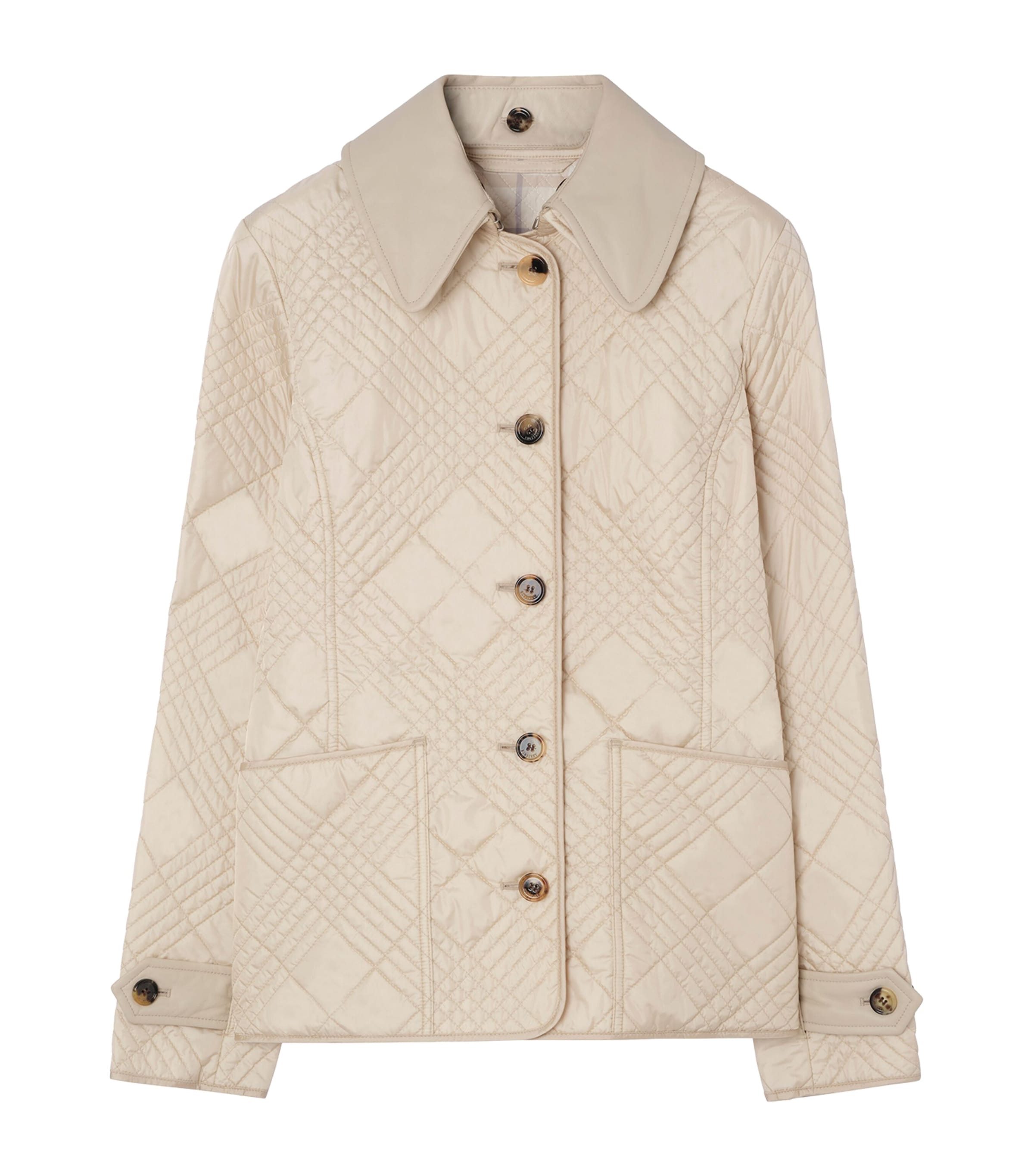 Burberry Womens Quilted Fernleigh Jacket Stone Beige Image 1