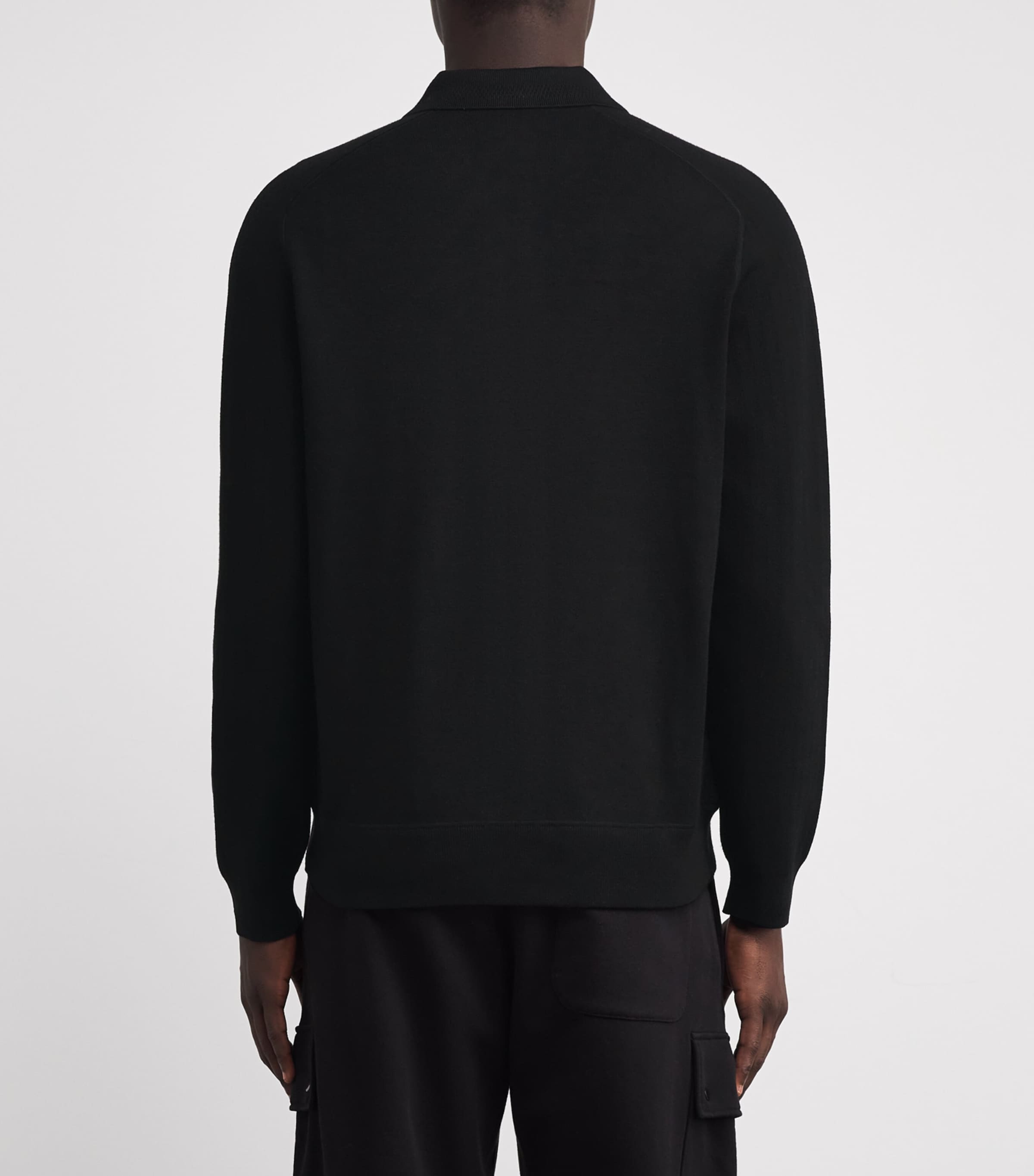 Fleece Logo Polo Jacket 001BLACK Image 4