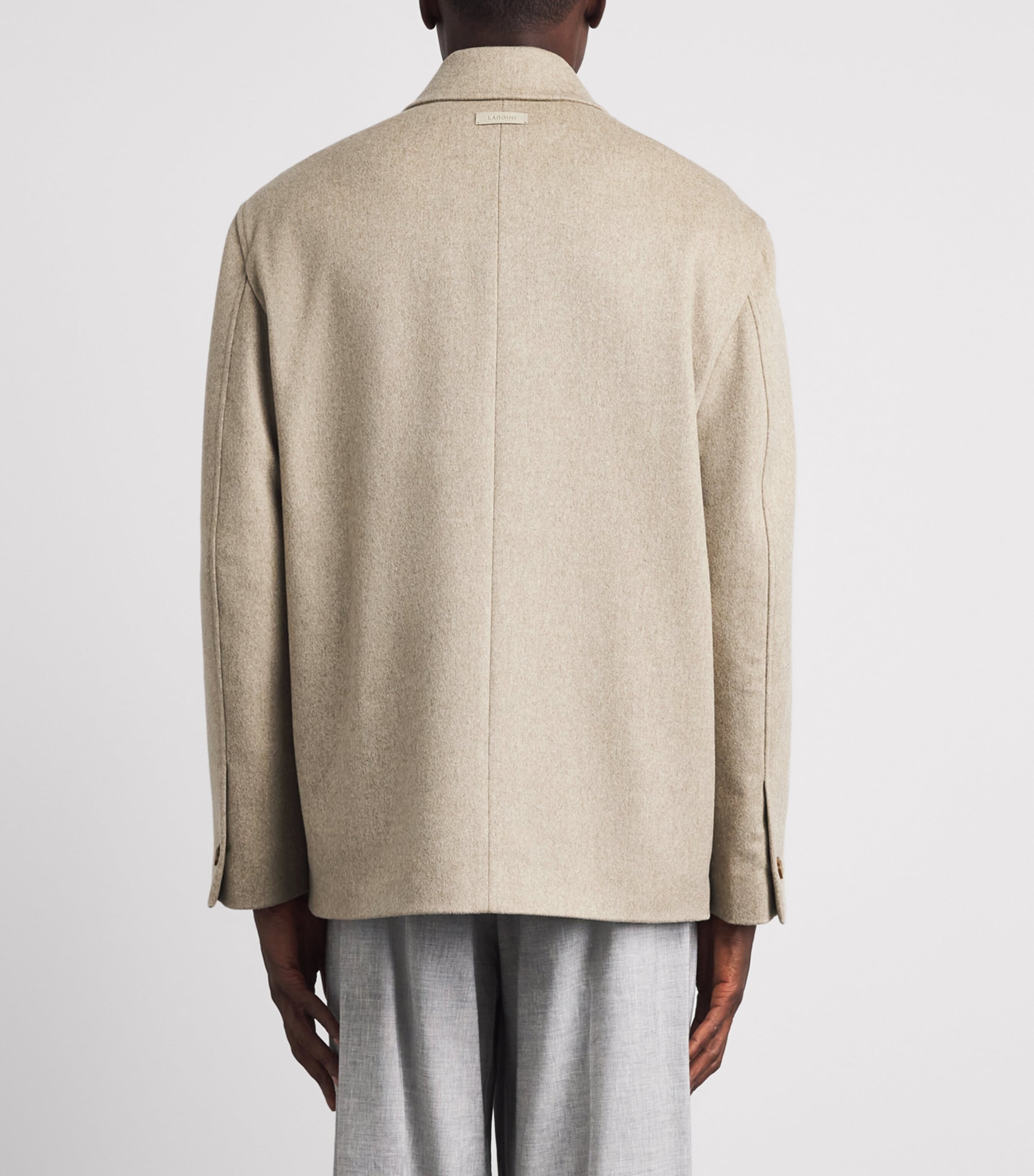 Lardini Mens Virgin Wool Jacket Light Beige Image 5