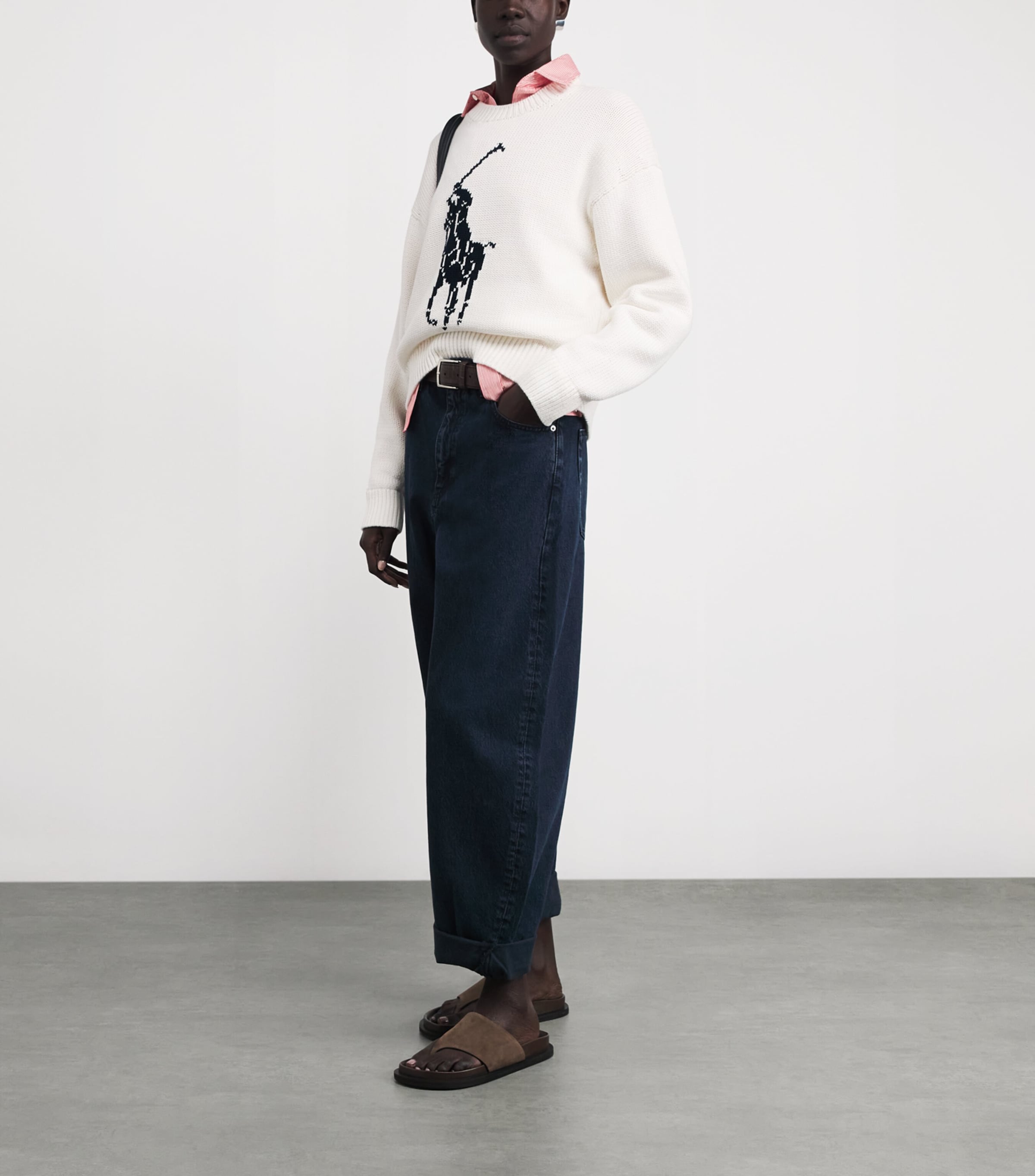 Jacquard Polo Pony Sweater WHITE Image 2