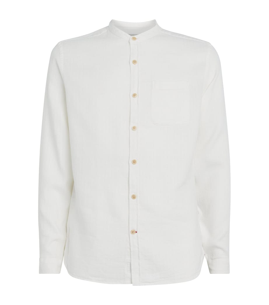 Linen Cotton-Blend Grandad Shirt CREAM Image 1