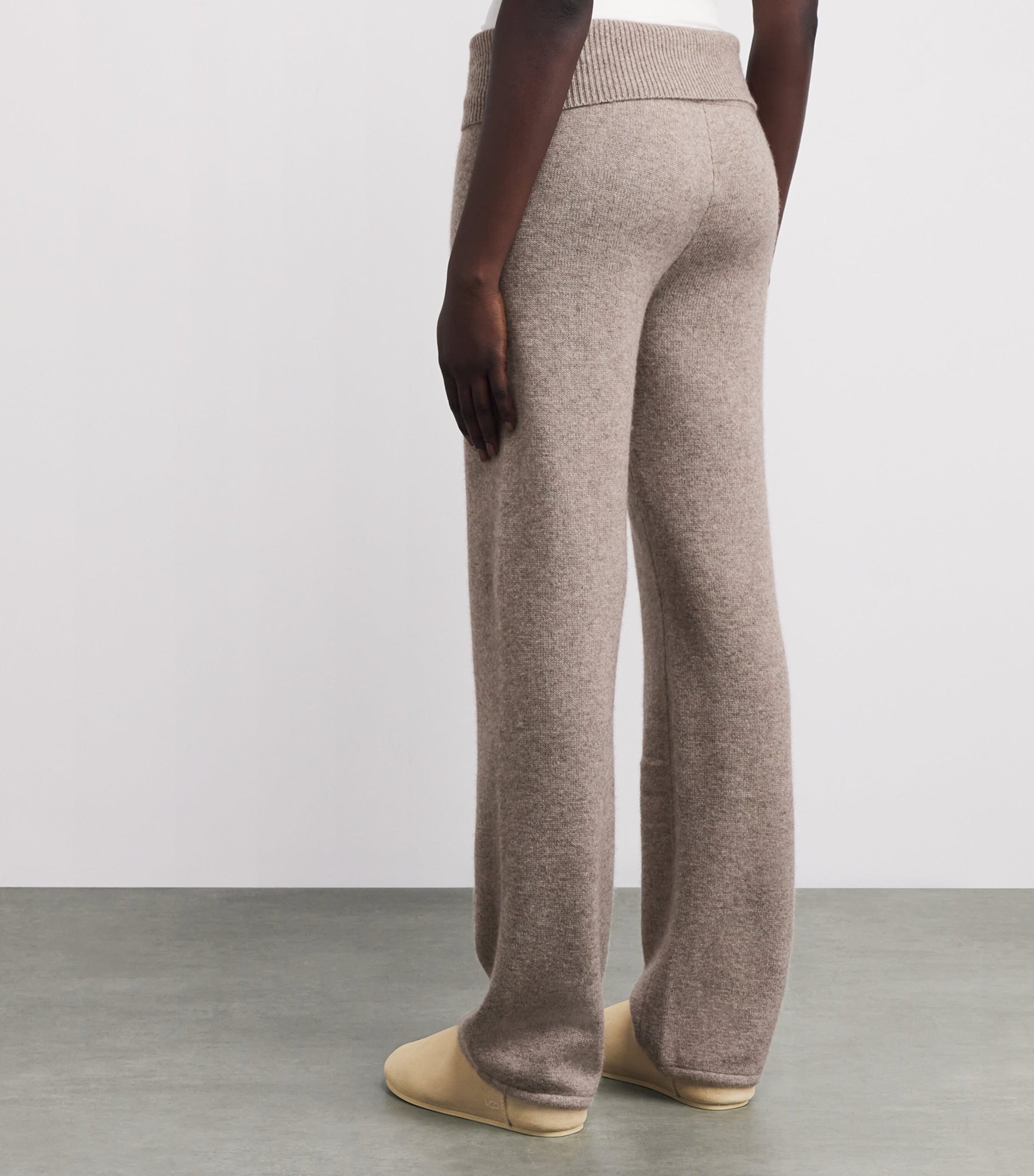 Knit Foldover Sweatpants LINEN Image 4