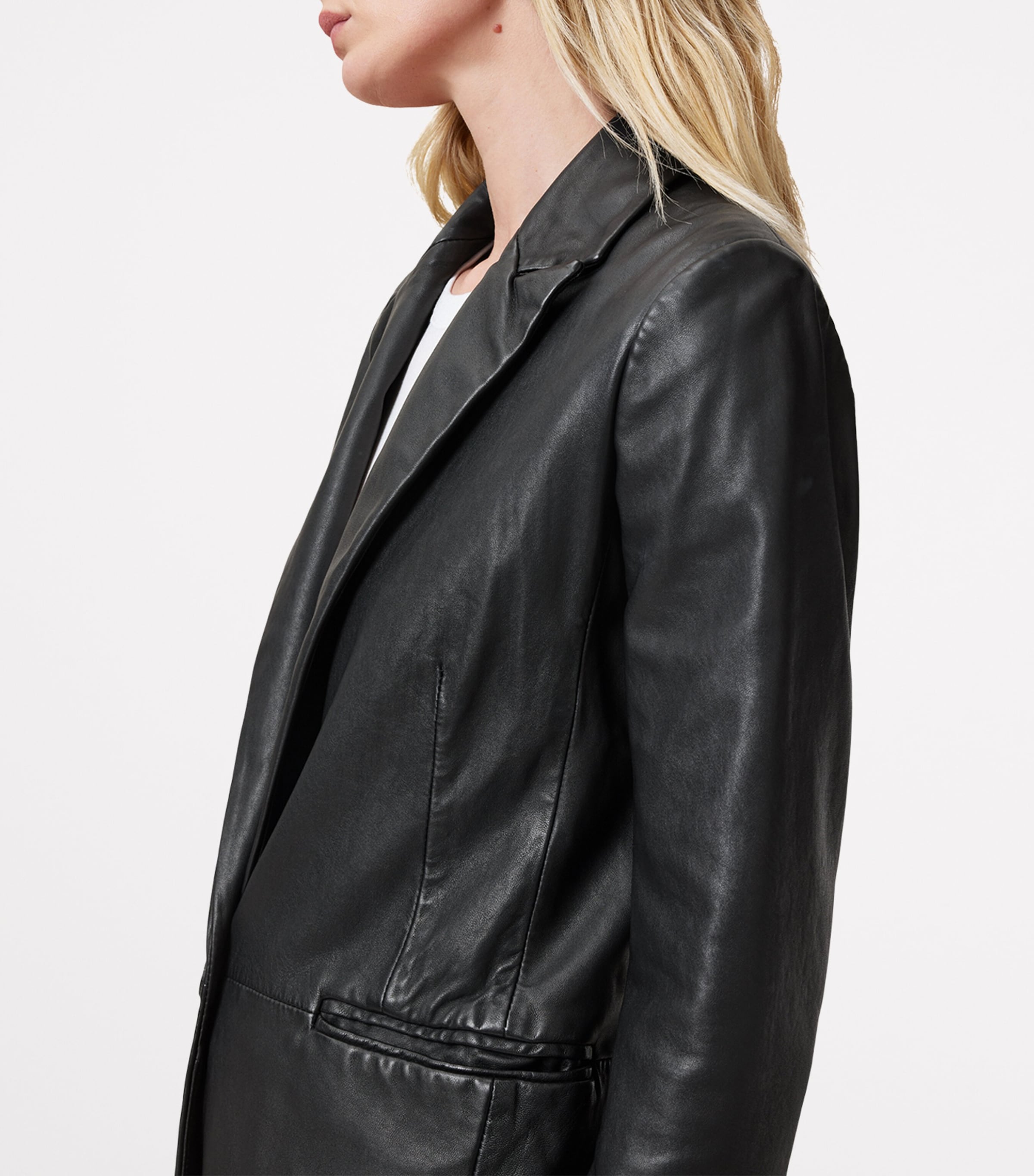 Leather Deri Blazer BLACK Image 3
