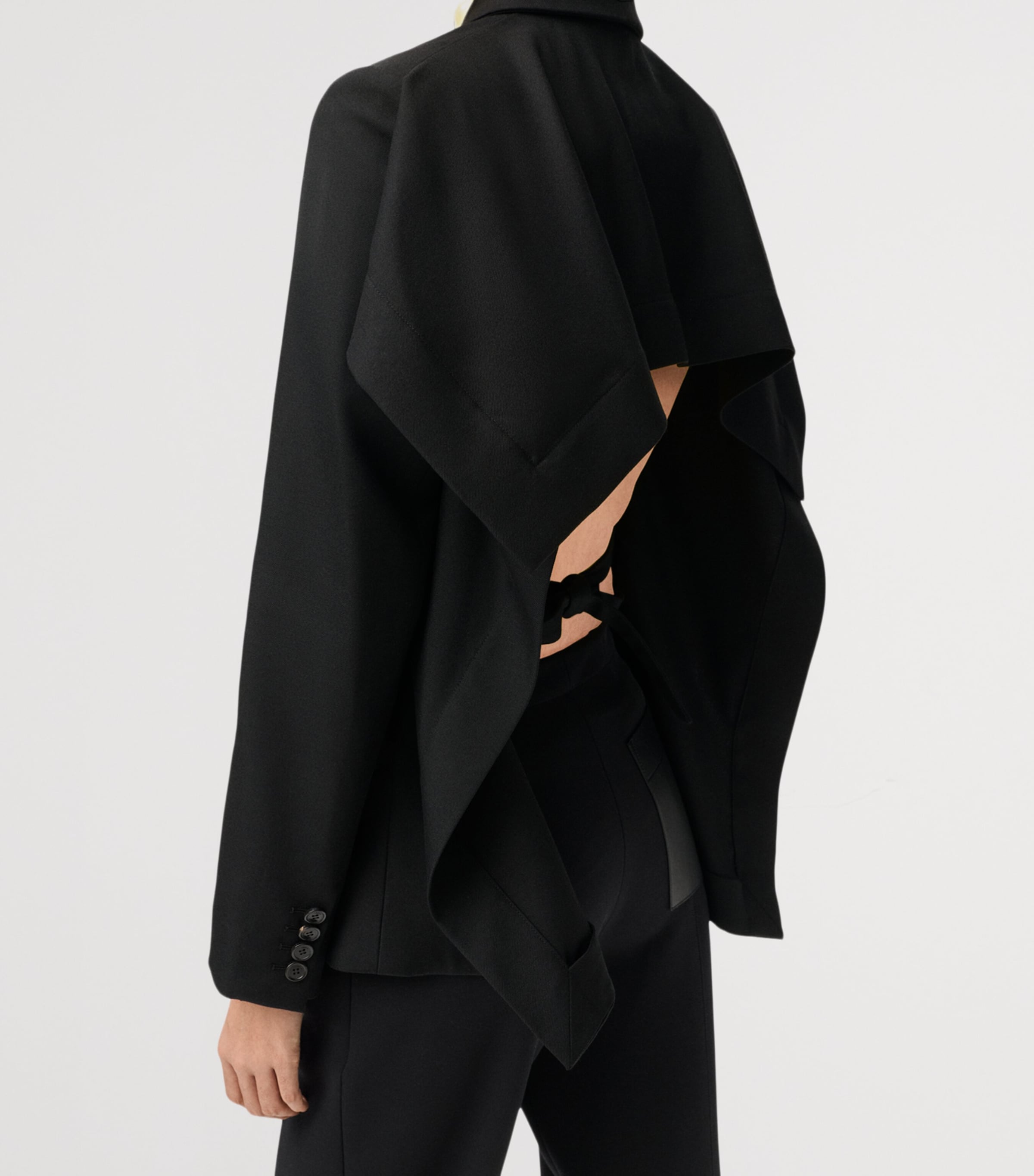 LOEWE Womens Wool Open-Back Blazer Black Image 5