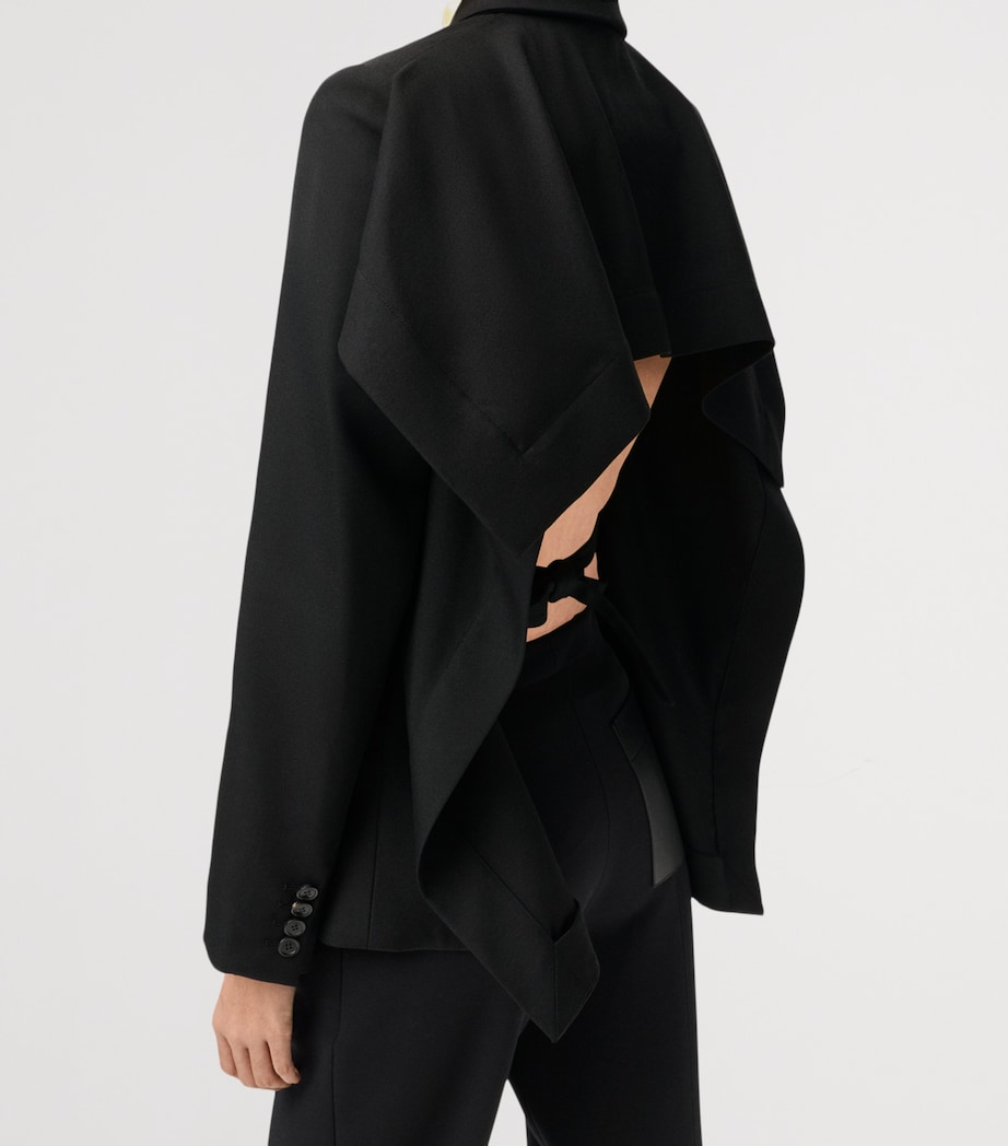 LOEWE Womens Wool Open-Back Blazer Black Image 5