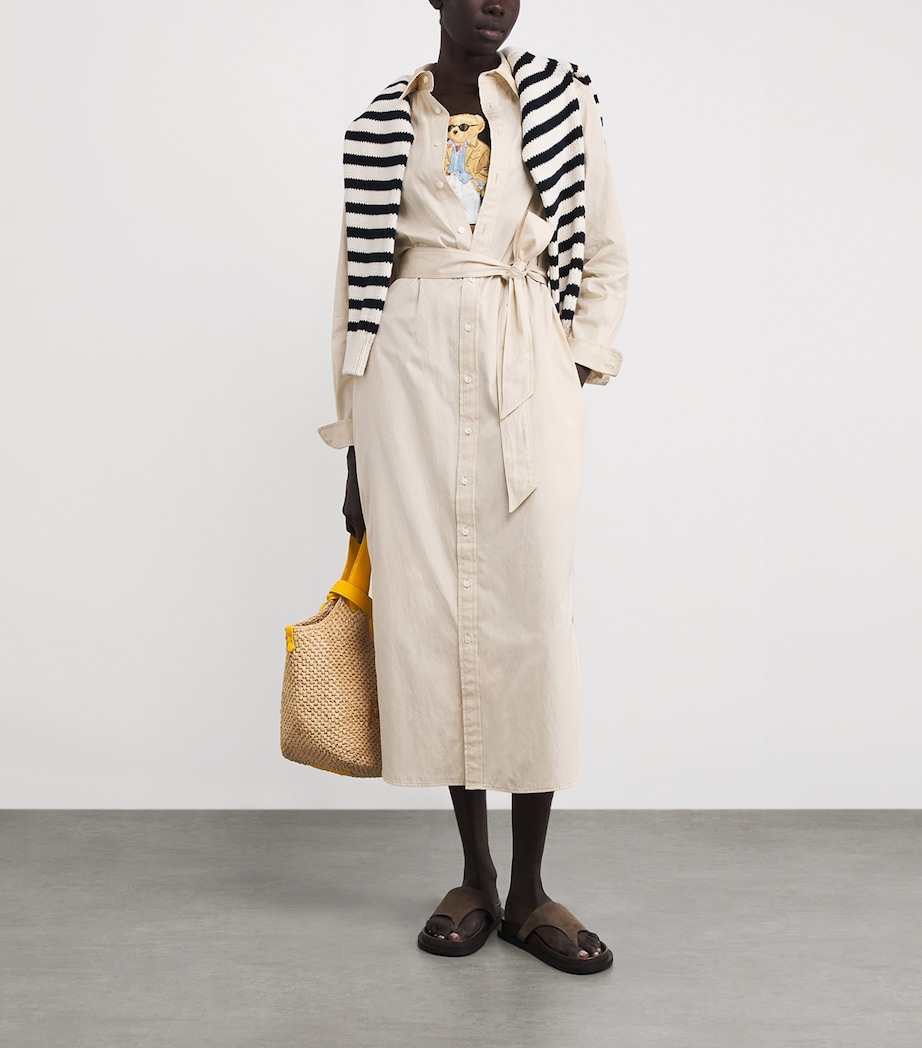 Polo Pony Midi Shirt Dress 2000D POLO TAN-WHITE Image 2