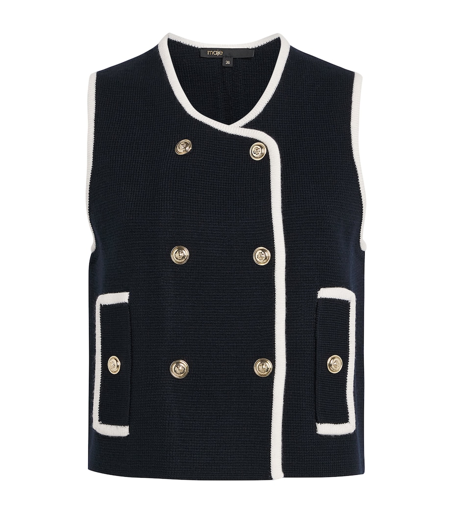 Contrast-Trim Sleeveless Top NAVY Image 1