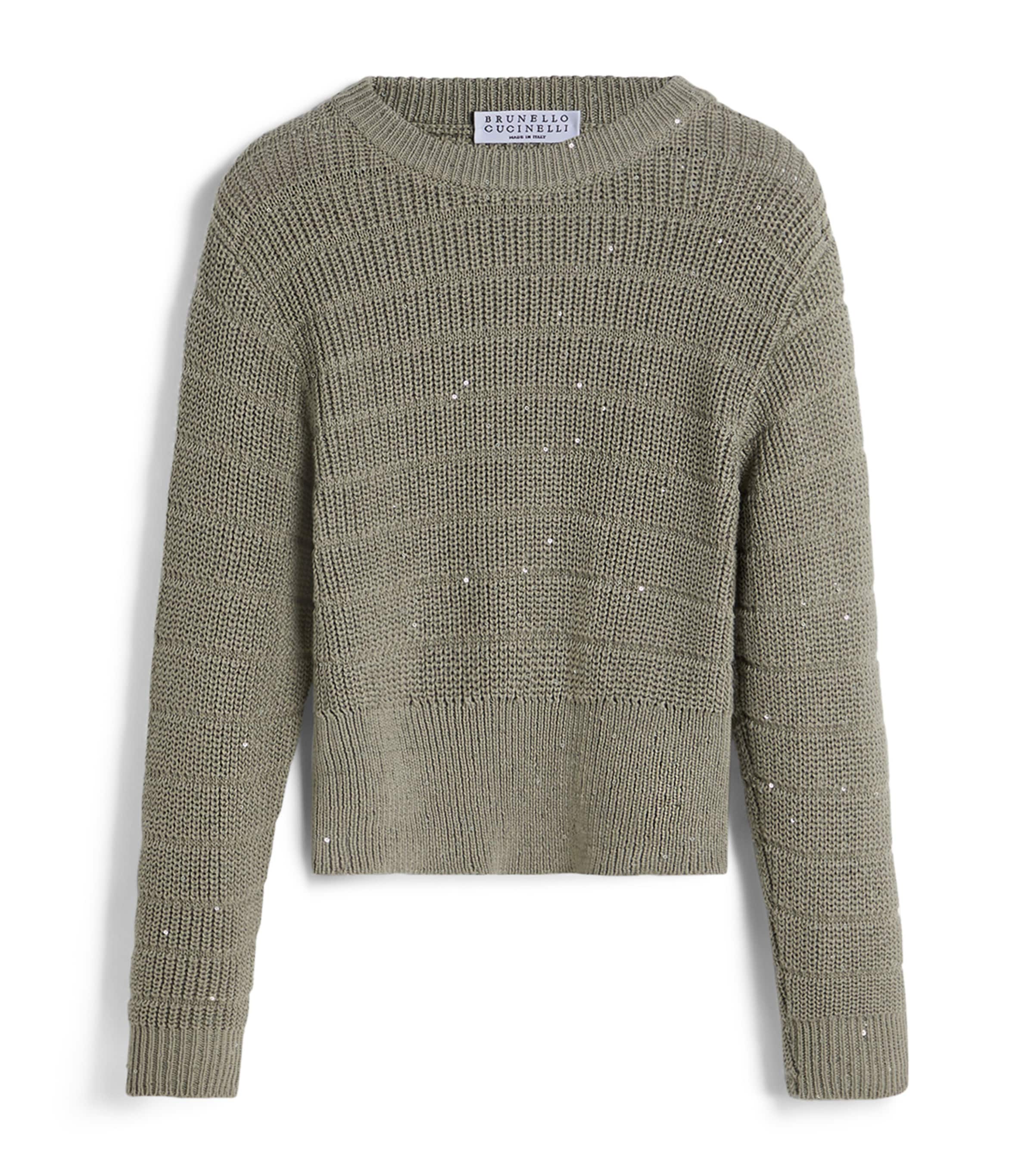 Brunello Cucinelli Kids Cotton Sequinned Sweater (8-10 Years) Image 1