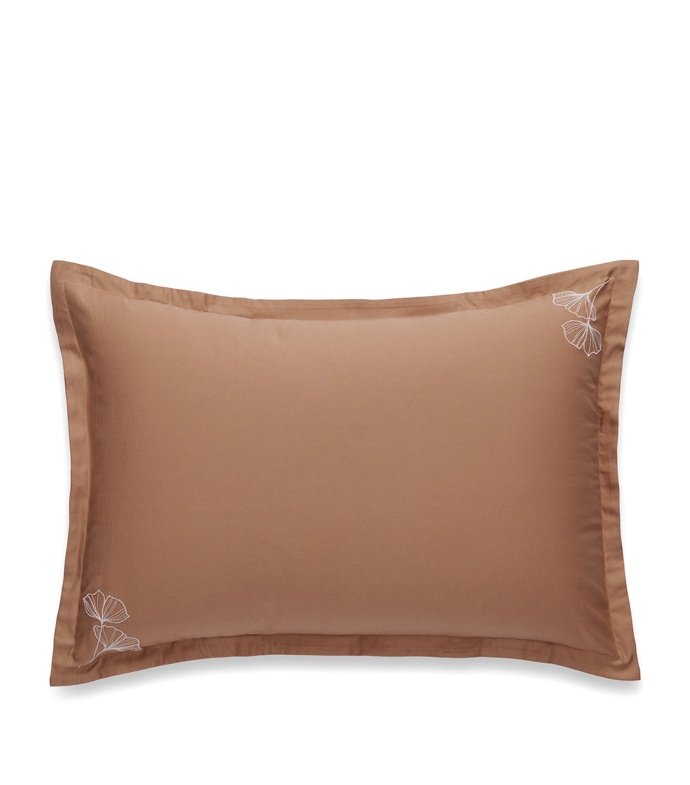 Hamam Organic Cotton Core Blossom Oxford Pillowcase (50cm x 70cm) Caramel Image 1
