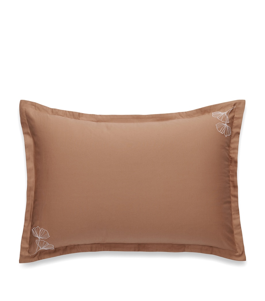 Organic Cotton Core Blossom Oxford Pillowcase (50cm x 70cm) CARAMEL Image 1