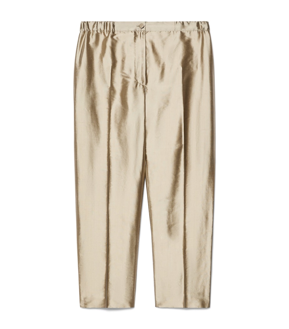 Marina Rinaldi Womens Silk Tailored Trousers Hazelnut Brown Image 1