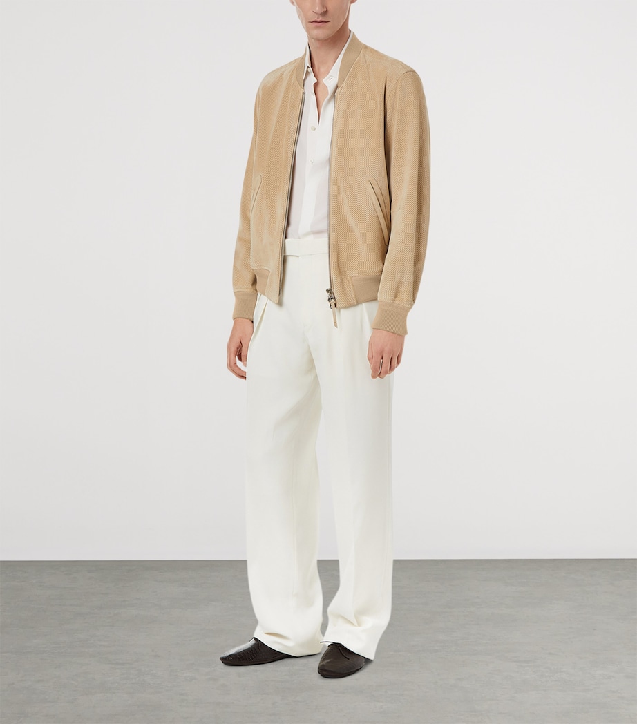 Leather Bomber Jacket JCB Image 2