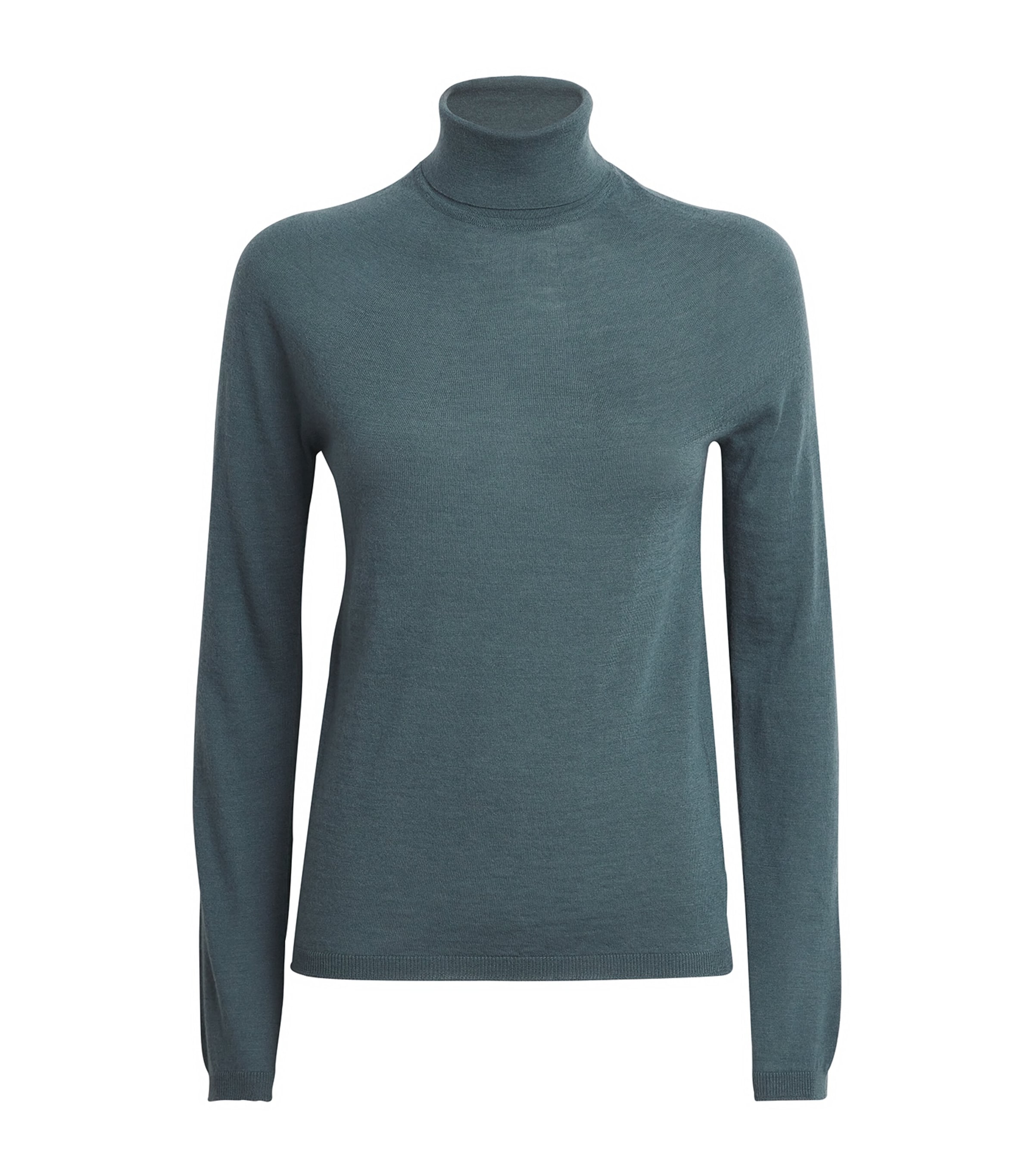 Johnstons Of Elgin Superfine Cashmere Rollneck Sweater In Blue