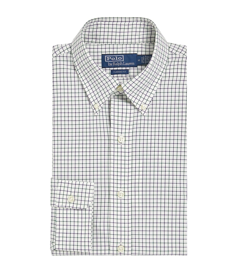 Cotton Poplin Classic Fit Check Shirt GREEN Image 1