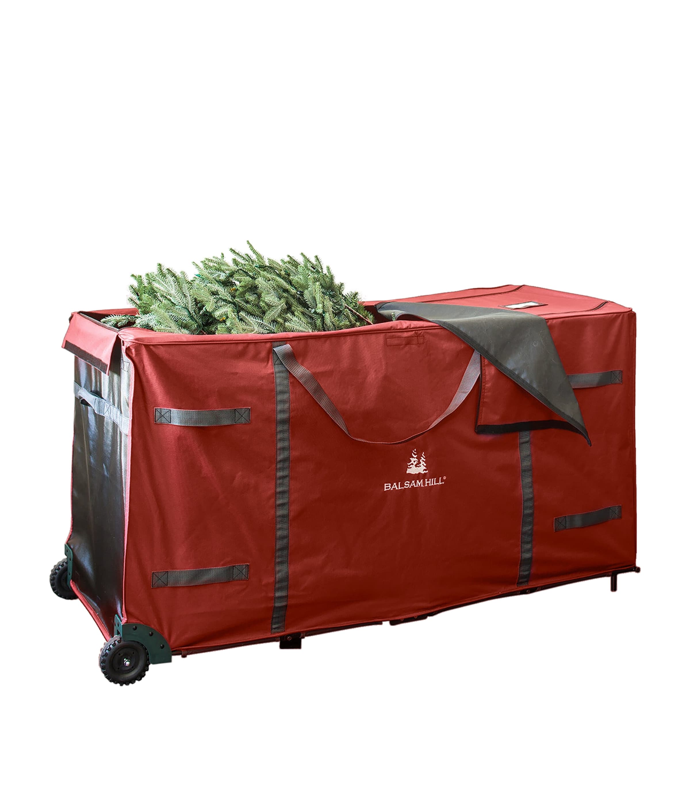 Balsam Hill Multi-purpose Christmas Tree Rolling Storage Bag In Red