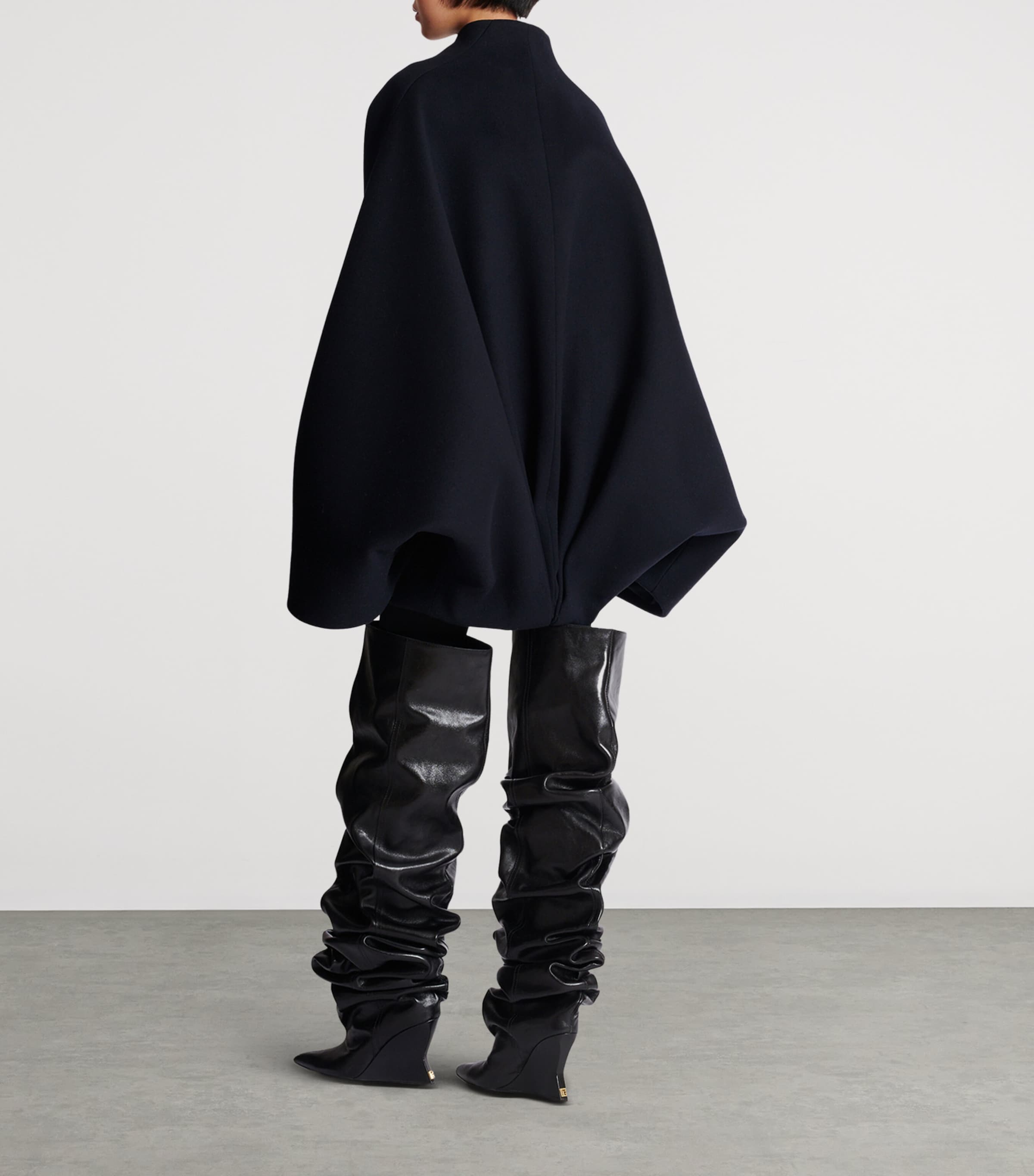 Wool-Blend Oversized Wrap Coat 6UC MARINE Image 6