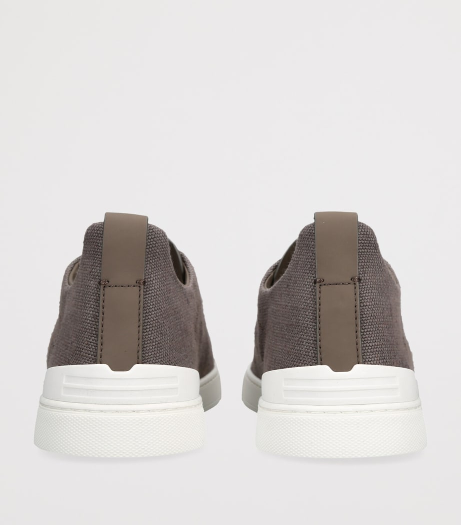 Zegna Suede Triple Stitch Sneakers Grey/dark Image 2