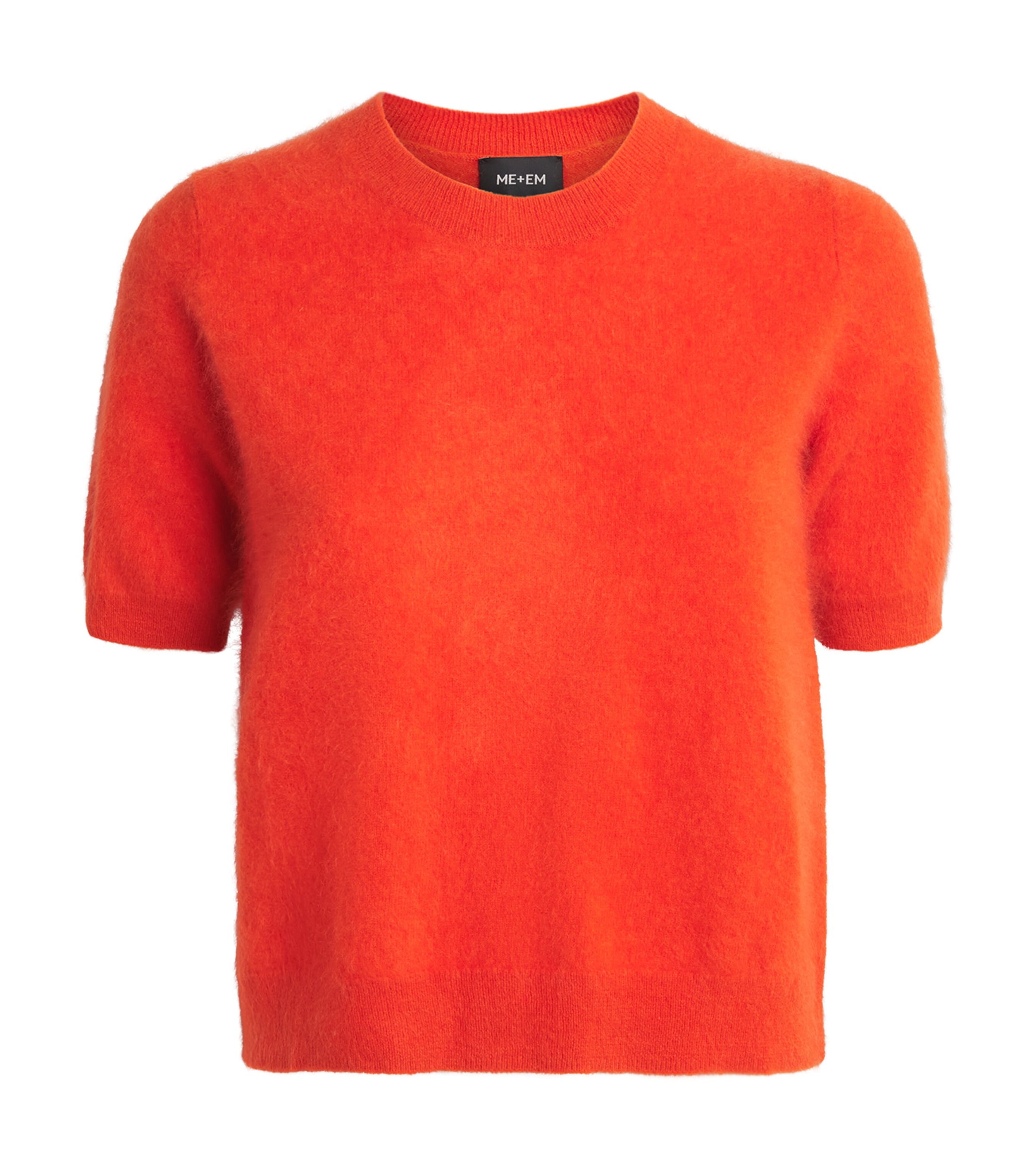 Me+em Brushed Cashmere Knitted T-shirt In Orange