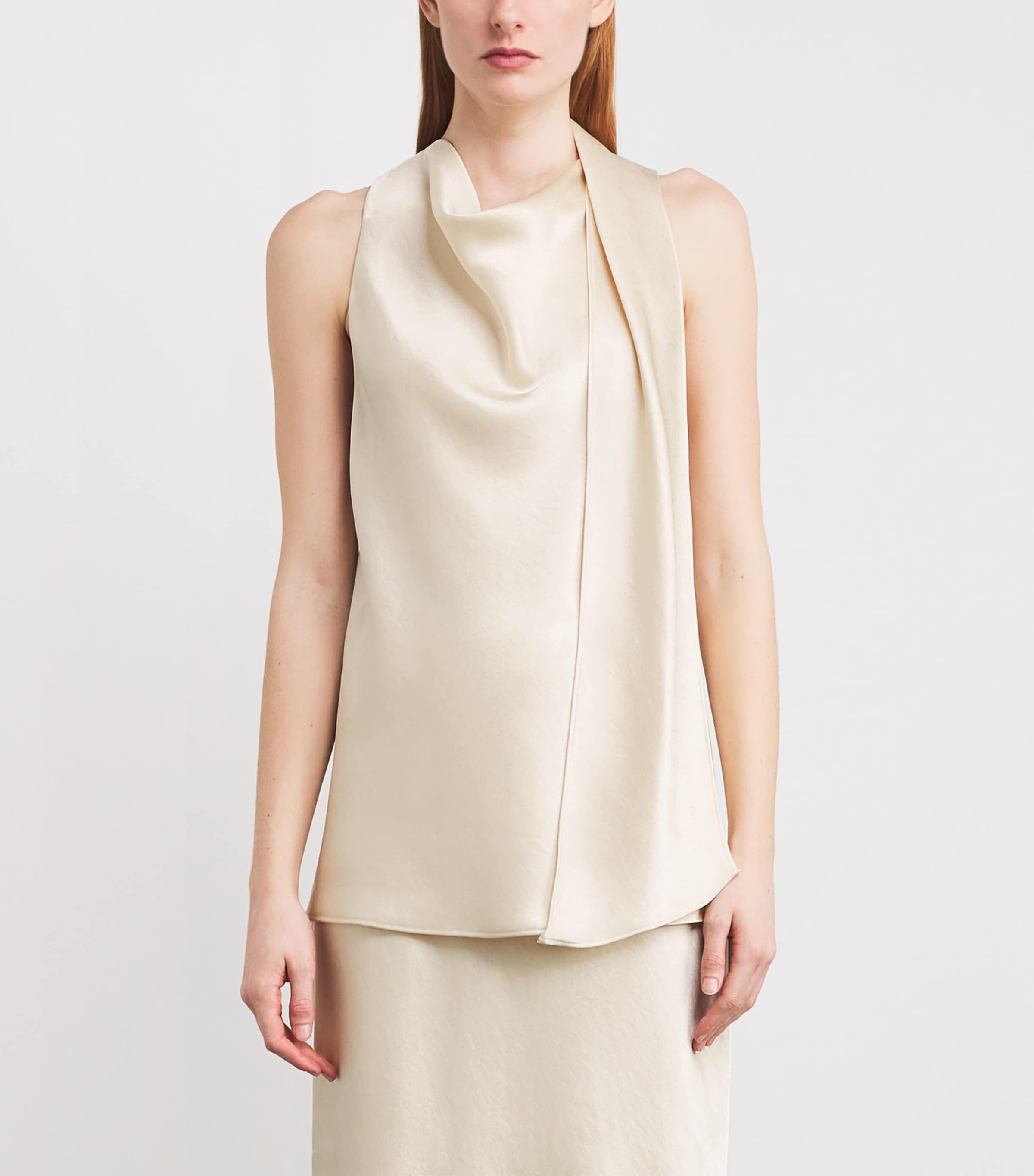 Satin Scarf-Detail Top 115BON Image 3