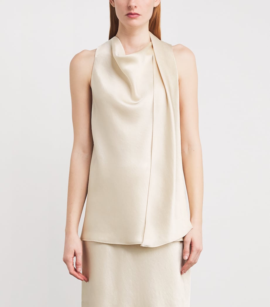 Satin Scarf-Detail Top 115BON Image 3