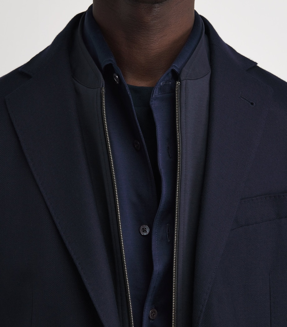 Corneliani Mens Cotton Jersey Shirt Navy Blue Image 3