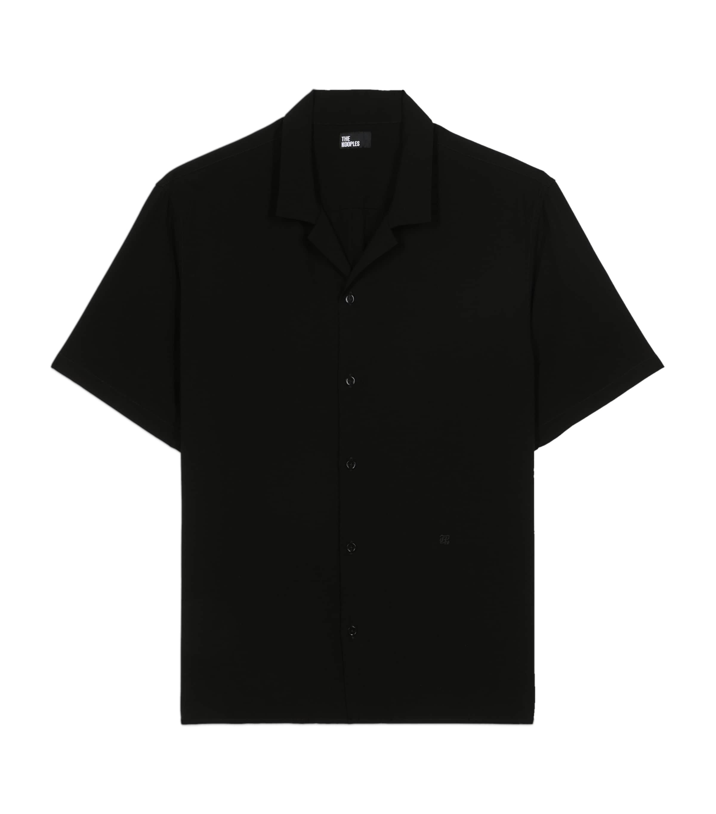 Shop The Kooples Fluid Short-sleeve Shirt In Black