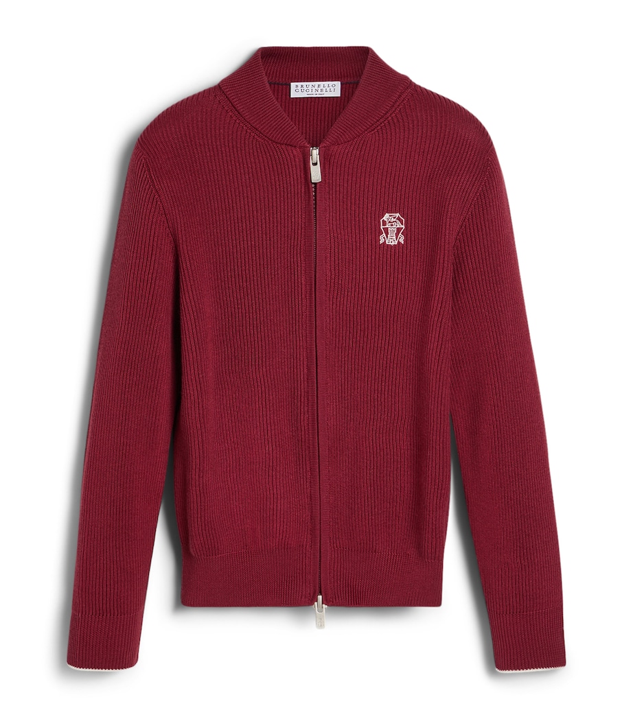 Brunello Cucinelli Kids Ribbed Zip Cardigan (4-6 Years) Image 1